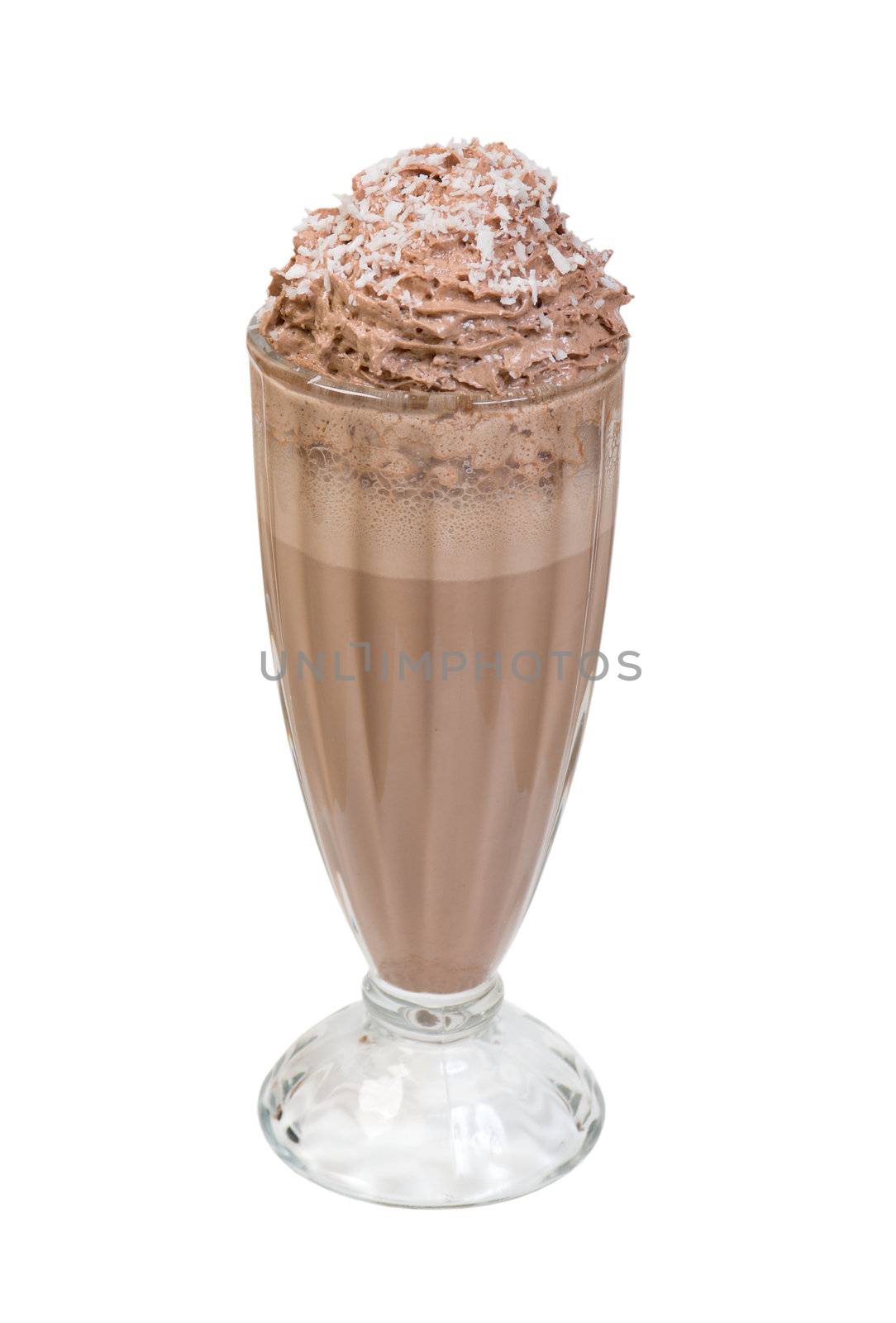 Coffee cocktail .Cocktail with icecream .Isolated on White Background.clipping Path