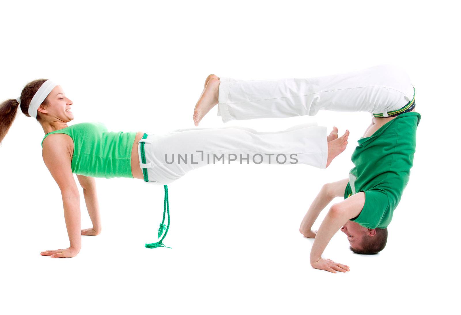  Contact Sport .Capoeira.over white background 