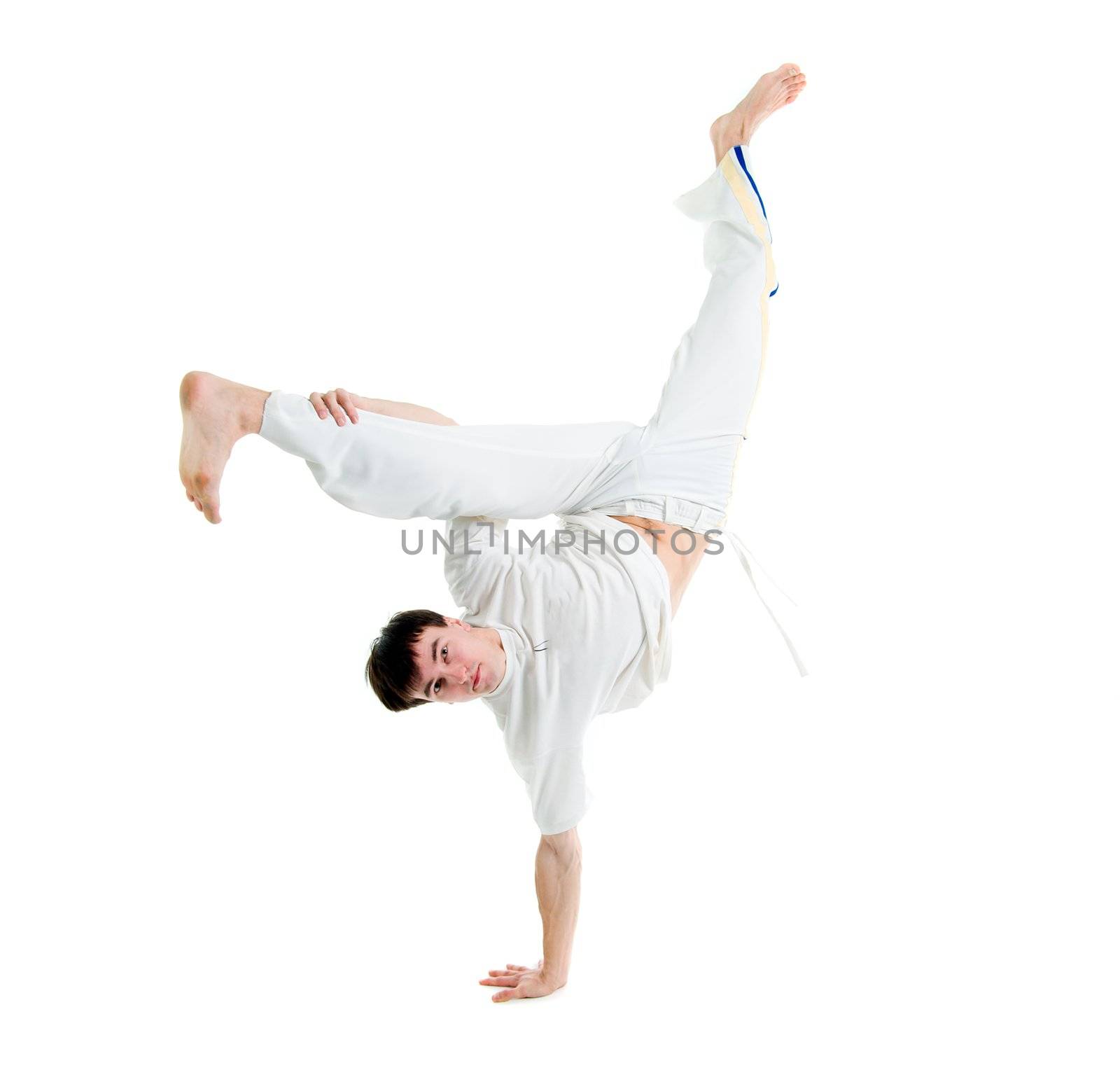 Contact Sport .Capoeira.over white background 