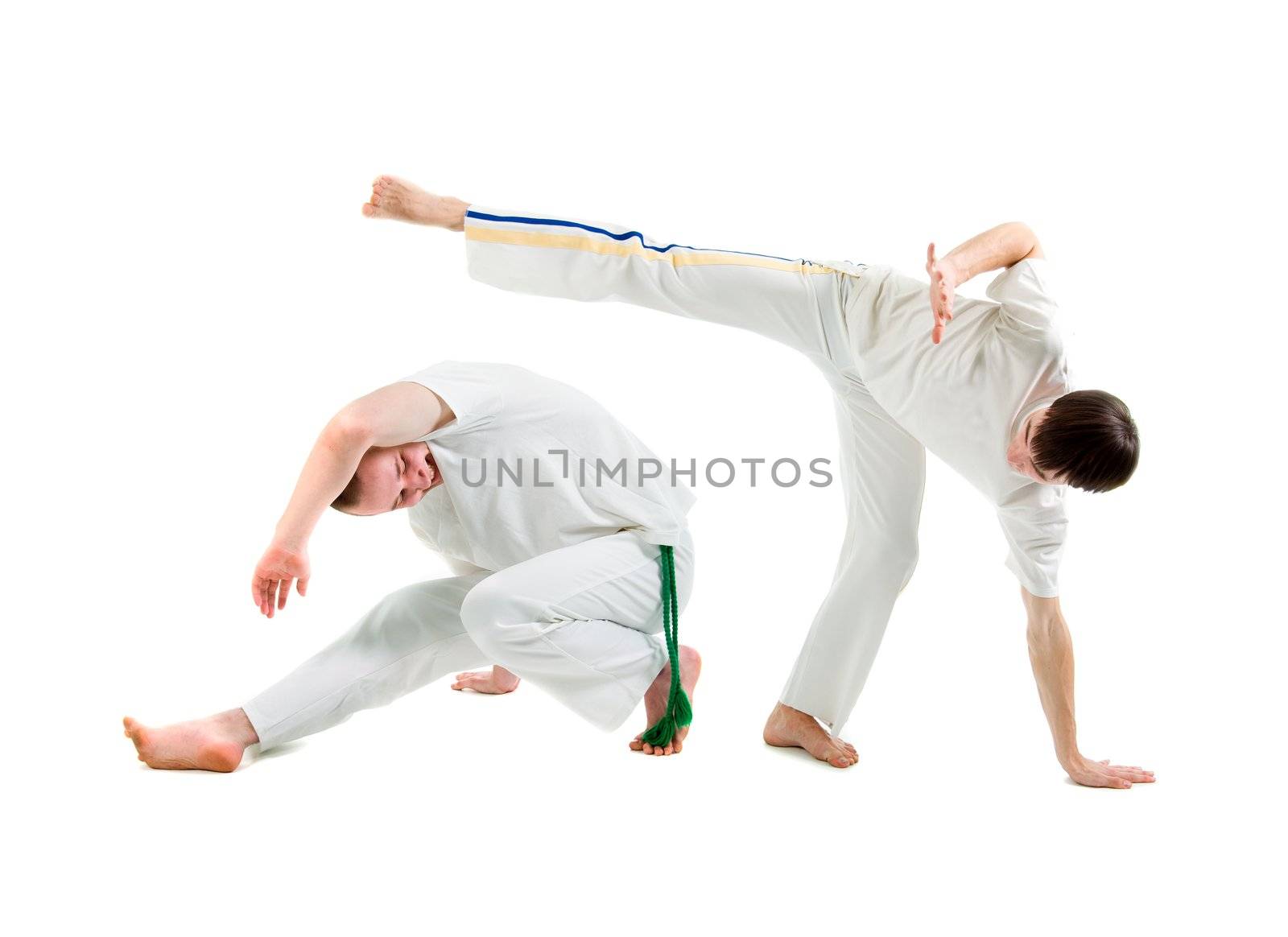 Contact Sport .Capoeira.over white background 