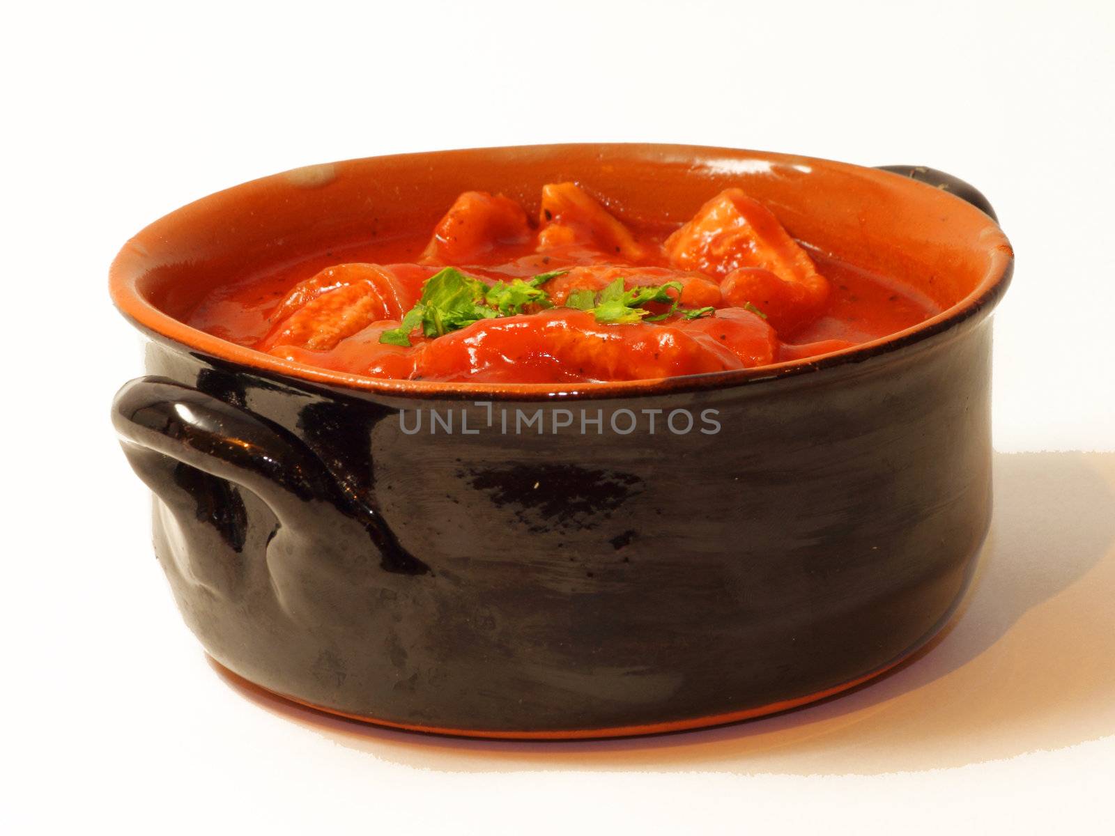 tripe cooked with tomato sauce