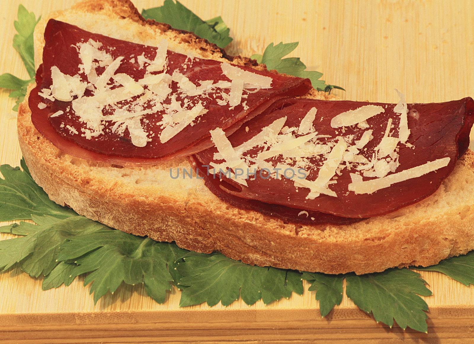 bresaola dried beef and bread