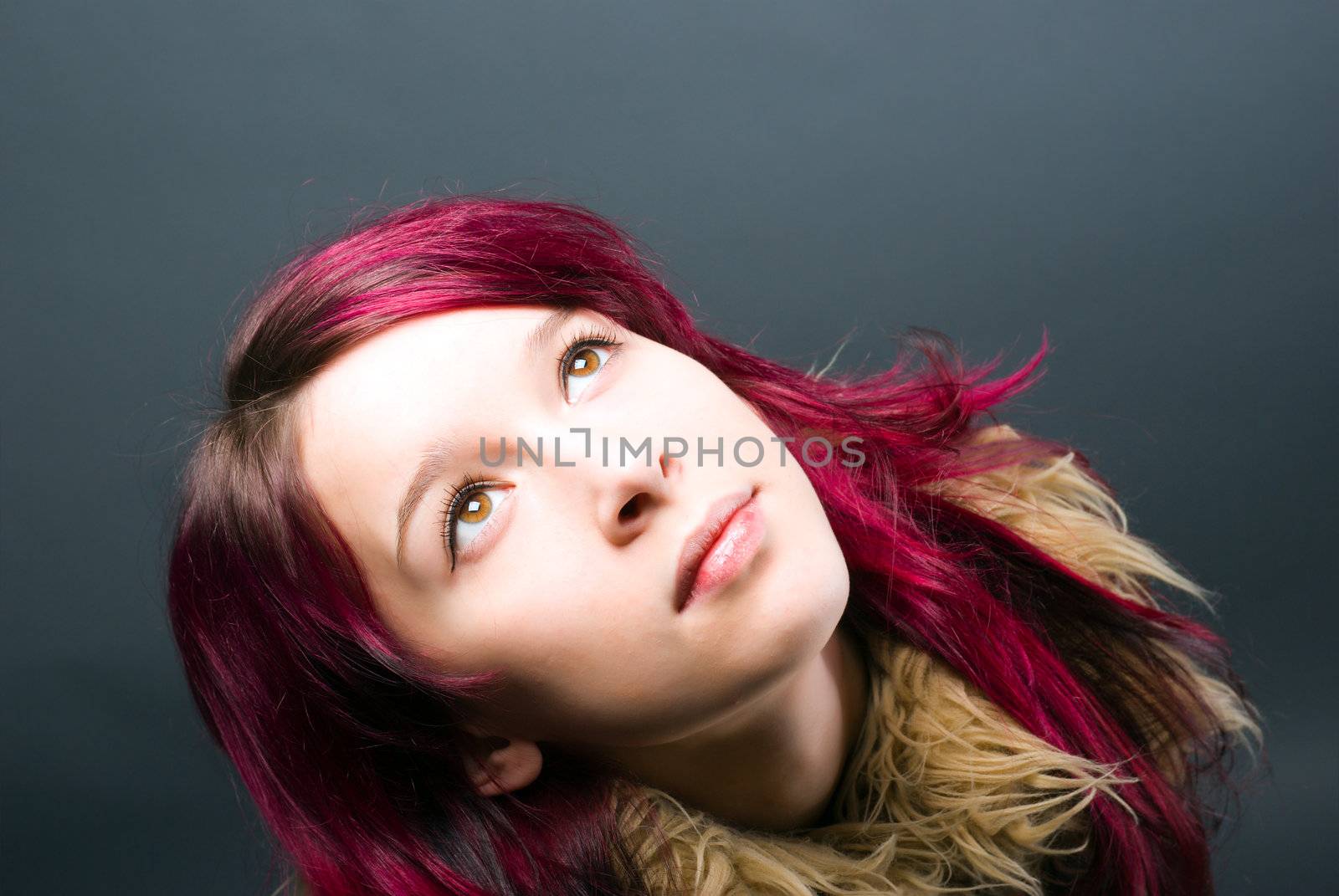 Emo look   girl with red hair  by Fanfo