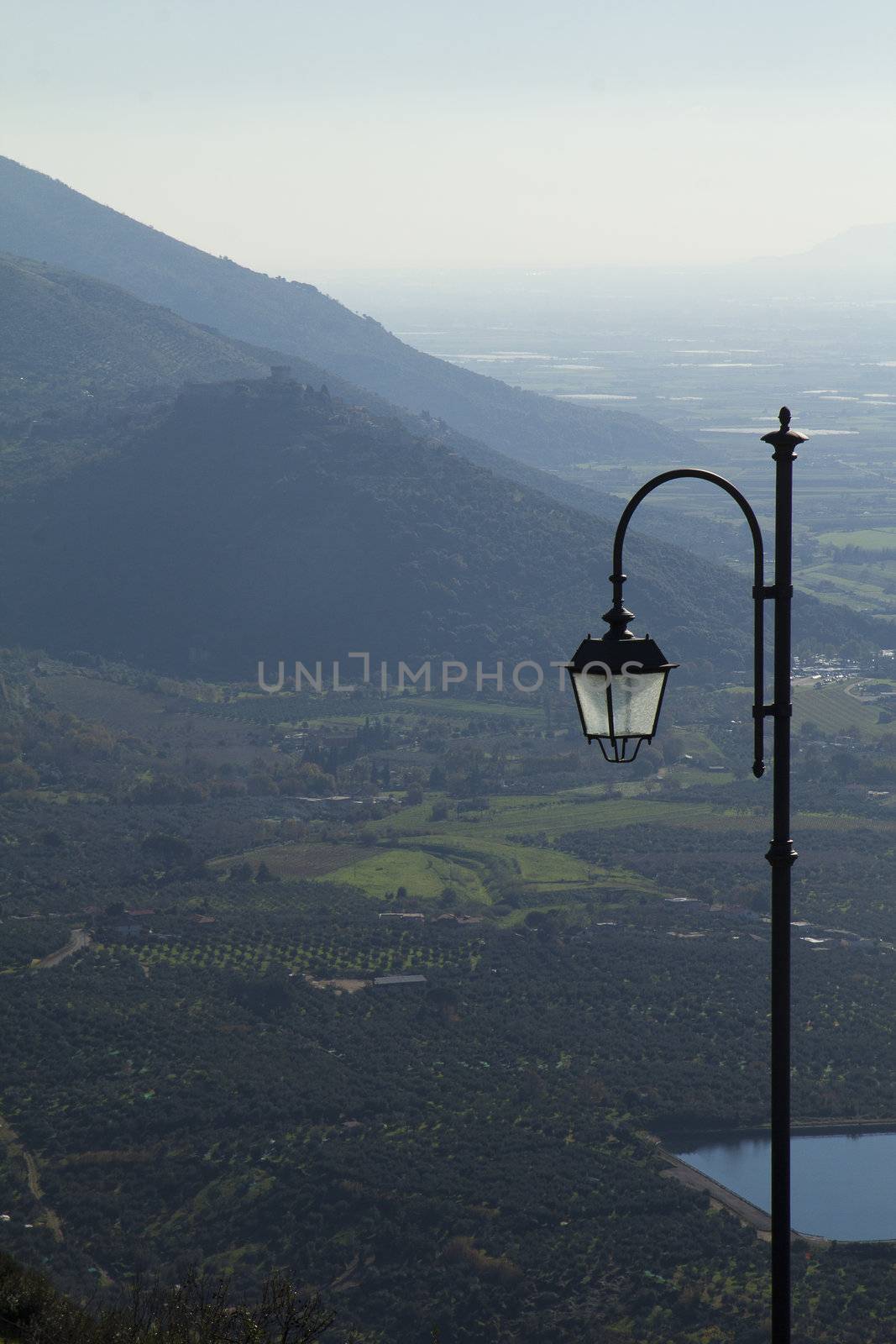 a landscape and light pole
