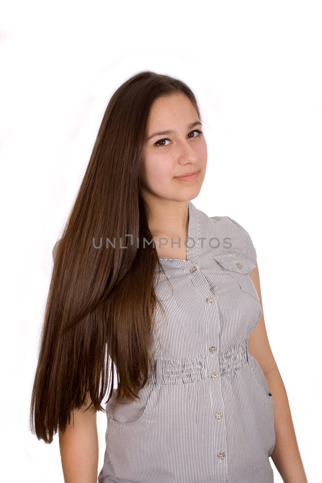 Portrait of beautiful women with straight long hair