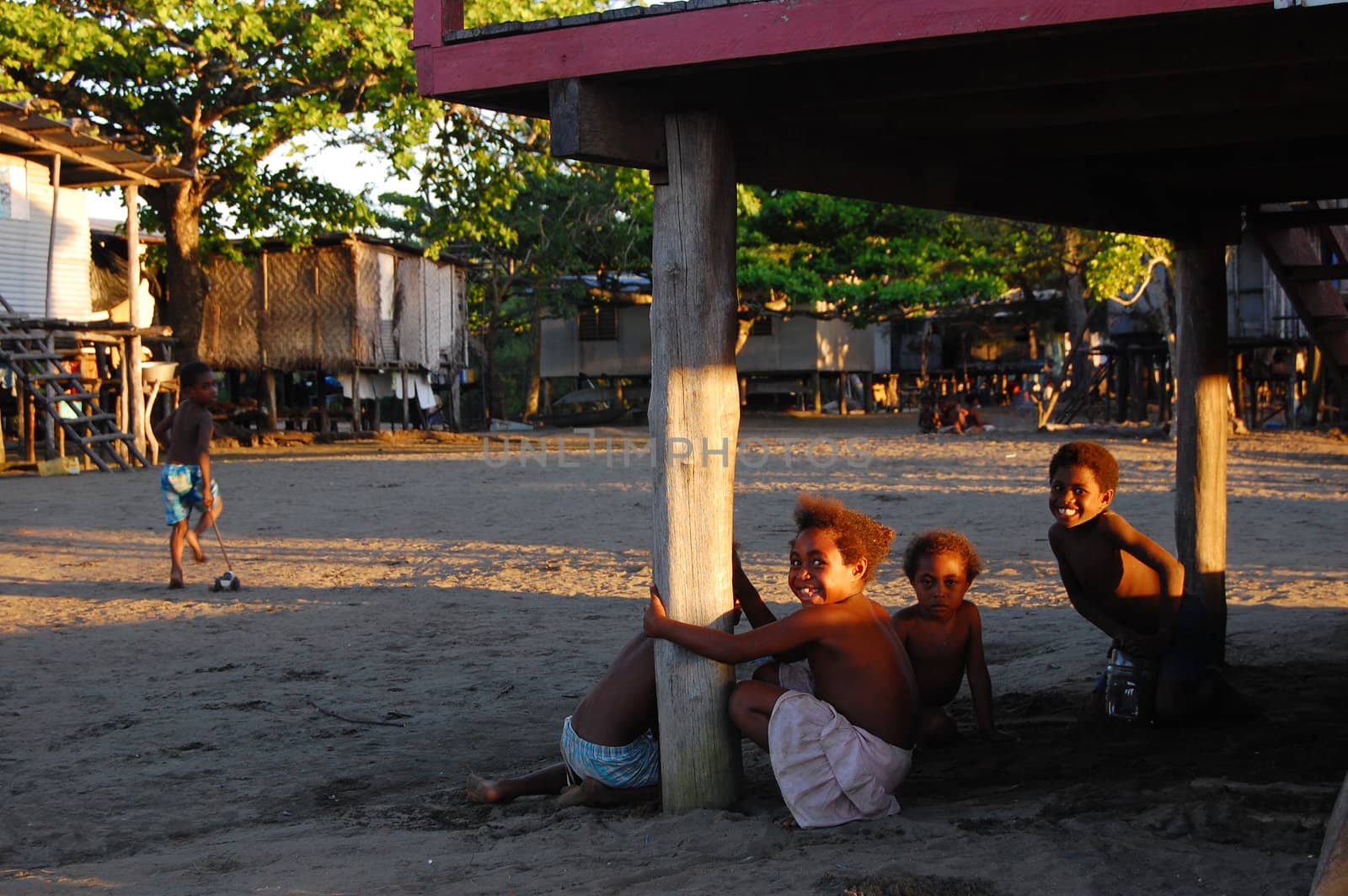 Children in Papua village by danemo