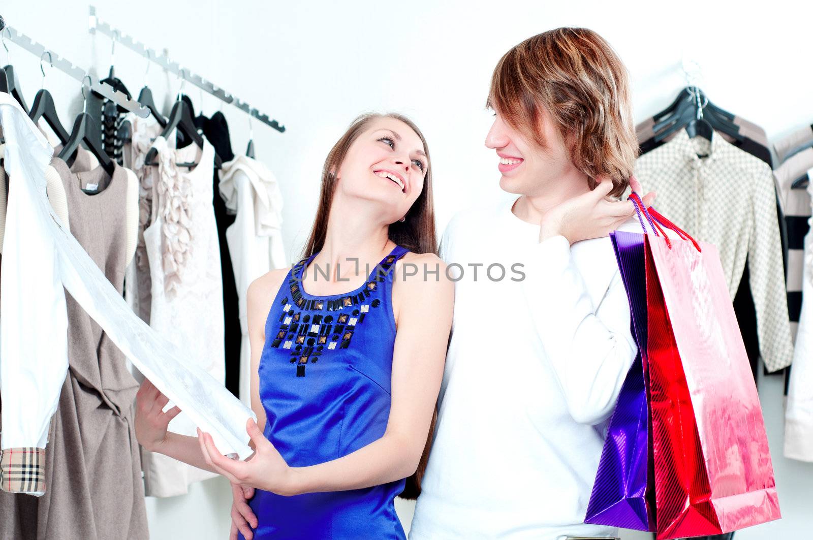 Shopping  smile couple at the mall by adam121