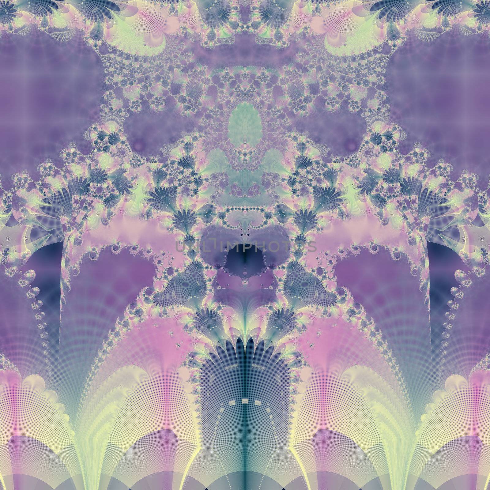 Bright and funky original fractal design, abstract art, purple spring