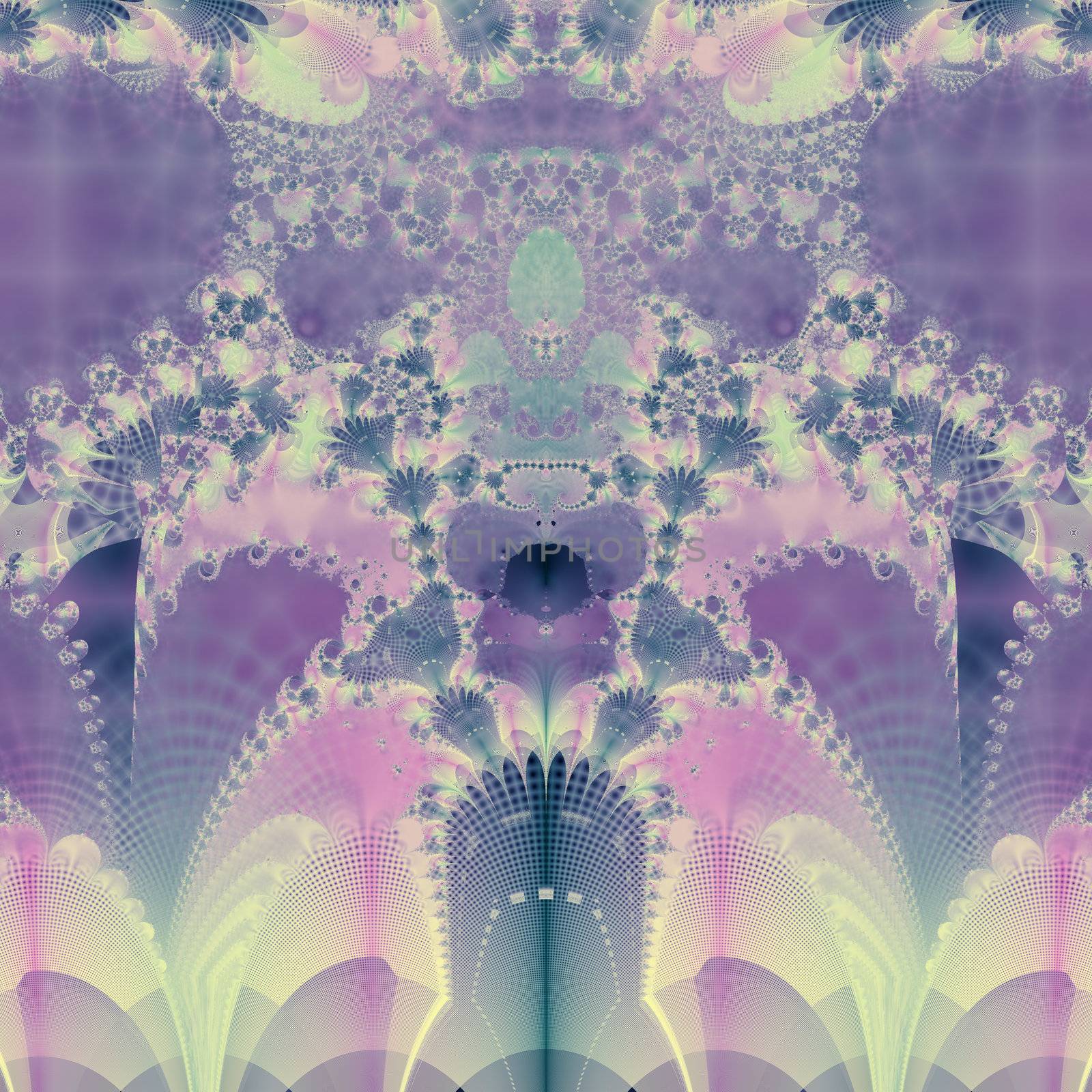 Bright and funky original fractal design, abstract art, purple spring