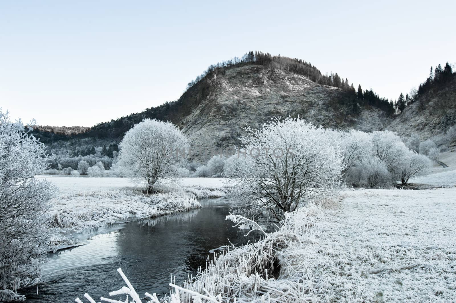 A river in cold norwegian landscape