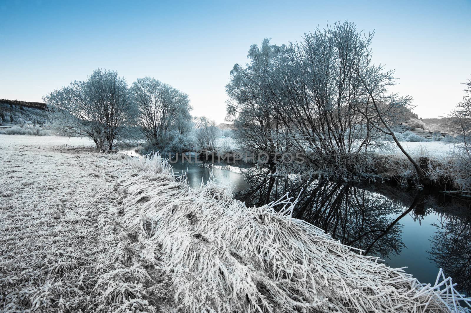 A river in cold norwegian landscape