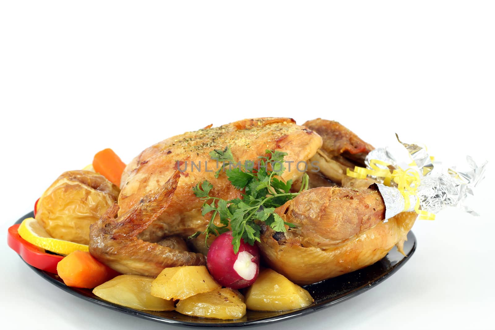 roasted whole chicken with vegetables