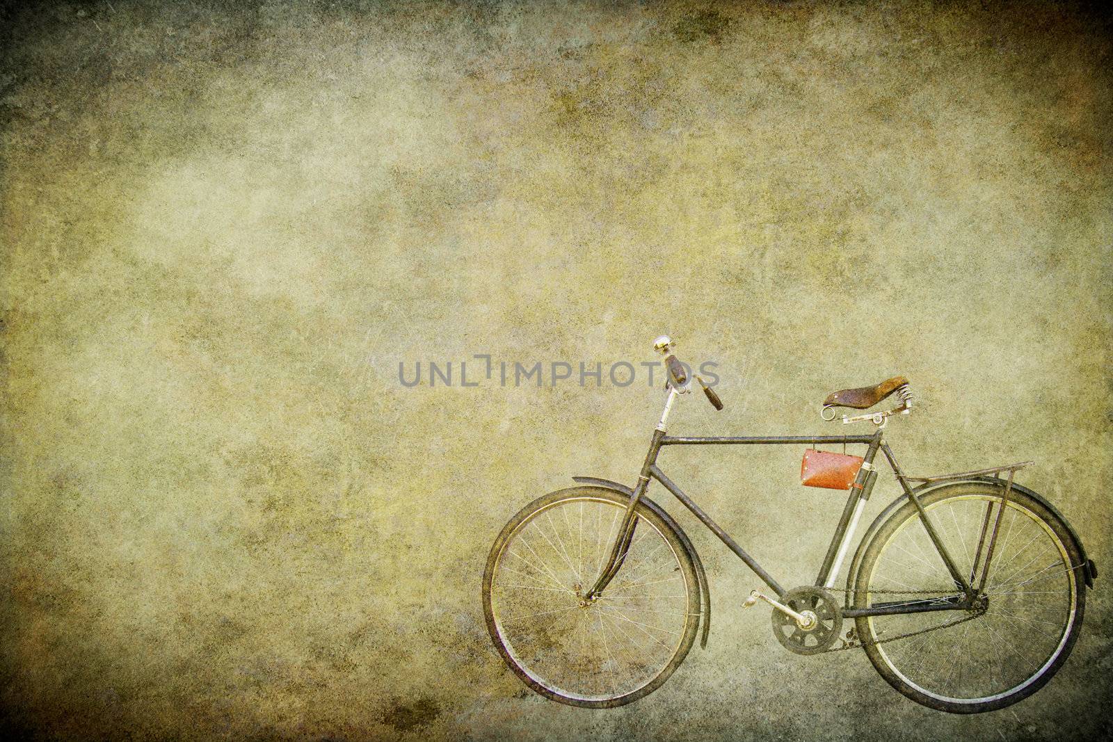 Bicycle on a grunge background by petrkurgan