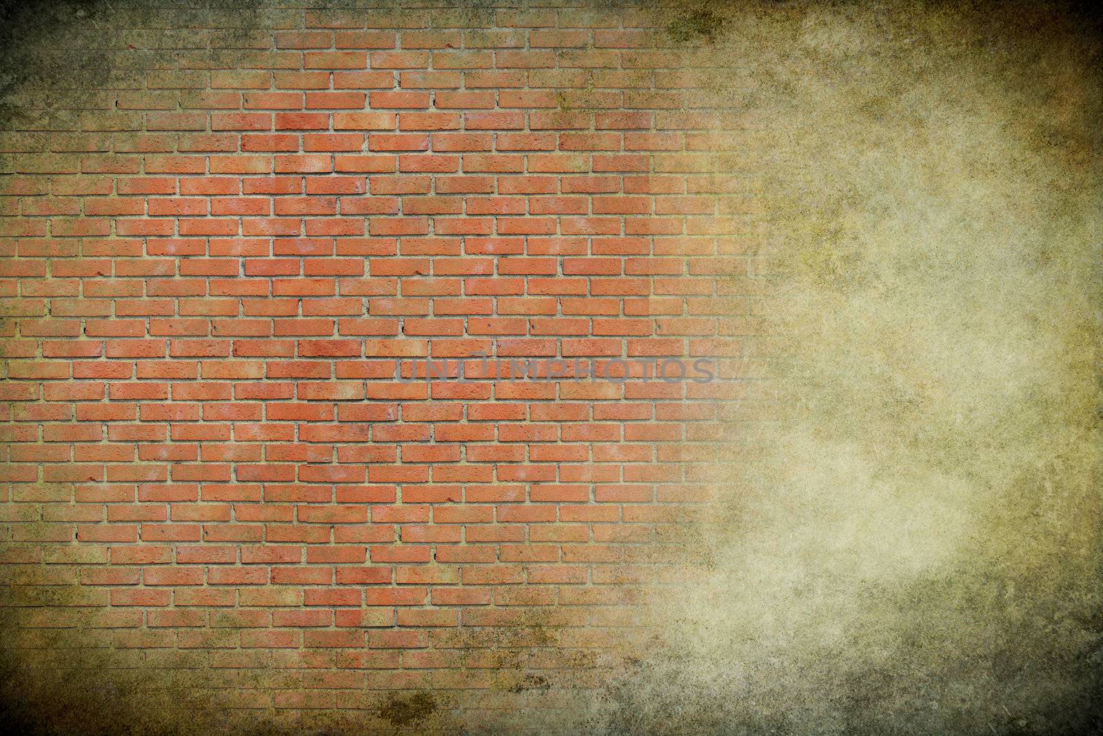Brick wall on a grunge background by petrkurgan