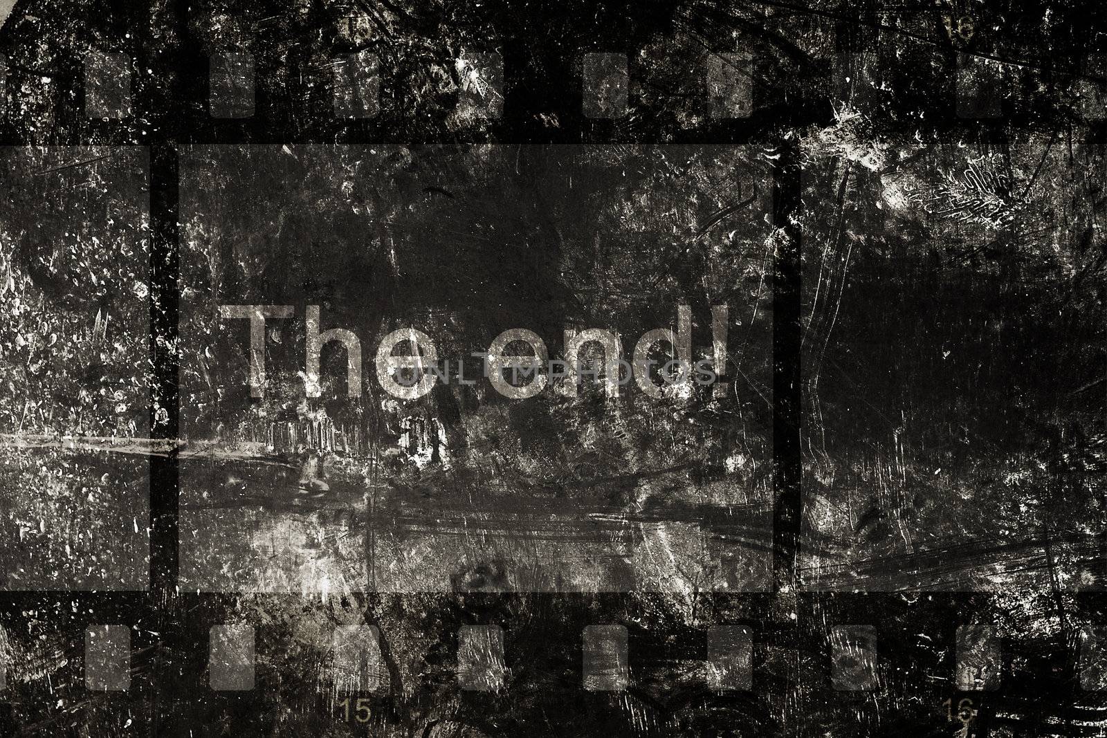 The end on a grunge background by petrkurgan