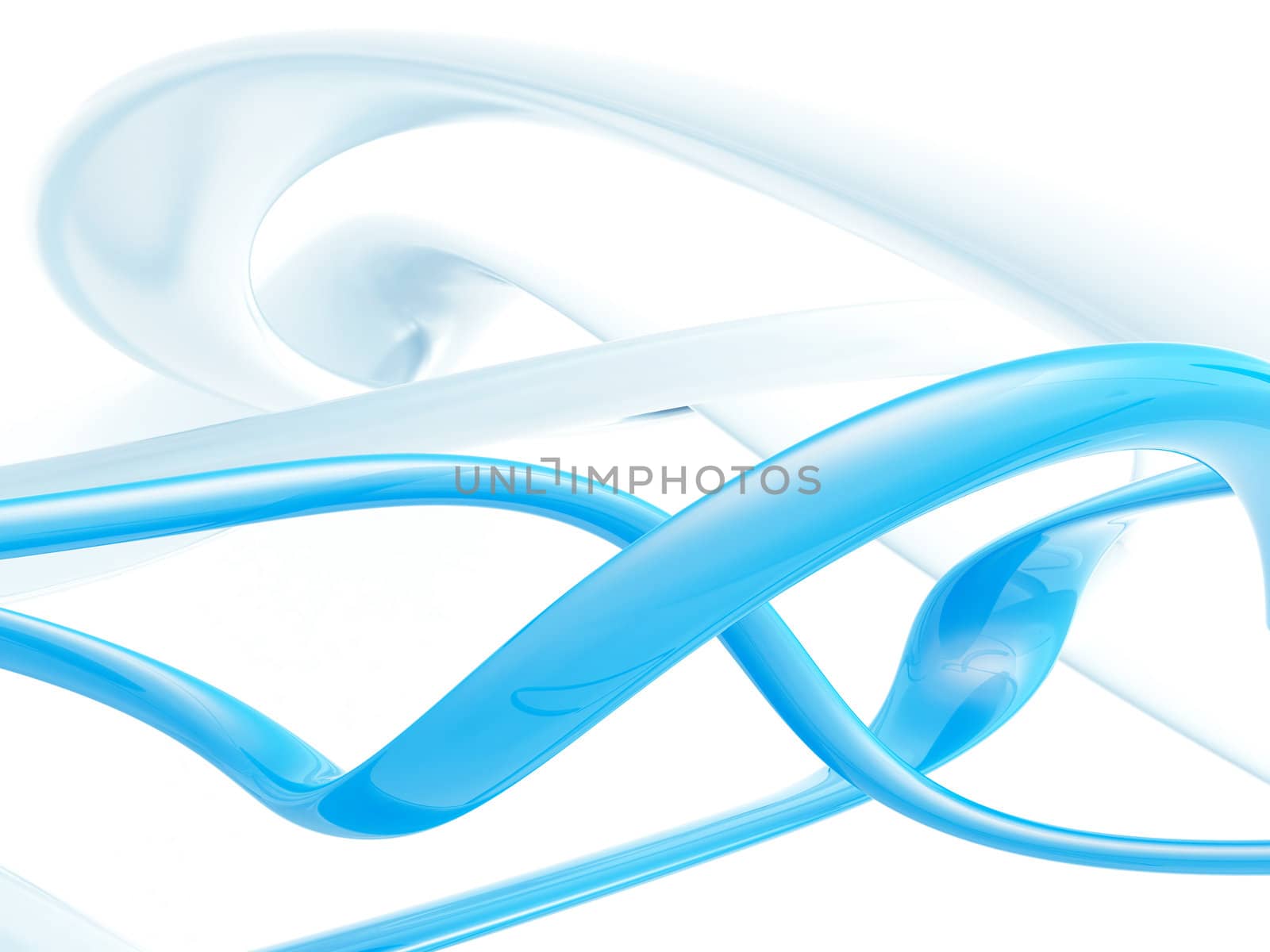 Abstract blue waves on white as a conceptual background
