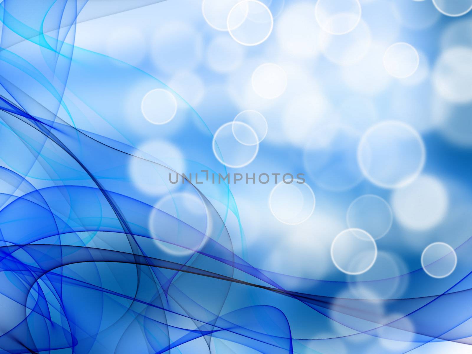 Smooth waves from tones of blue on a white background by Serp