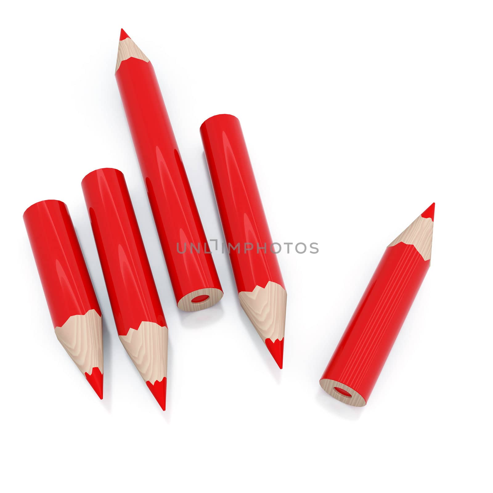 red pencil on white background by Serp