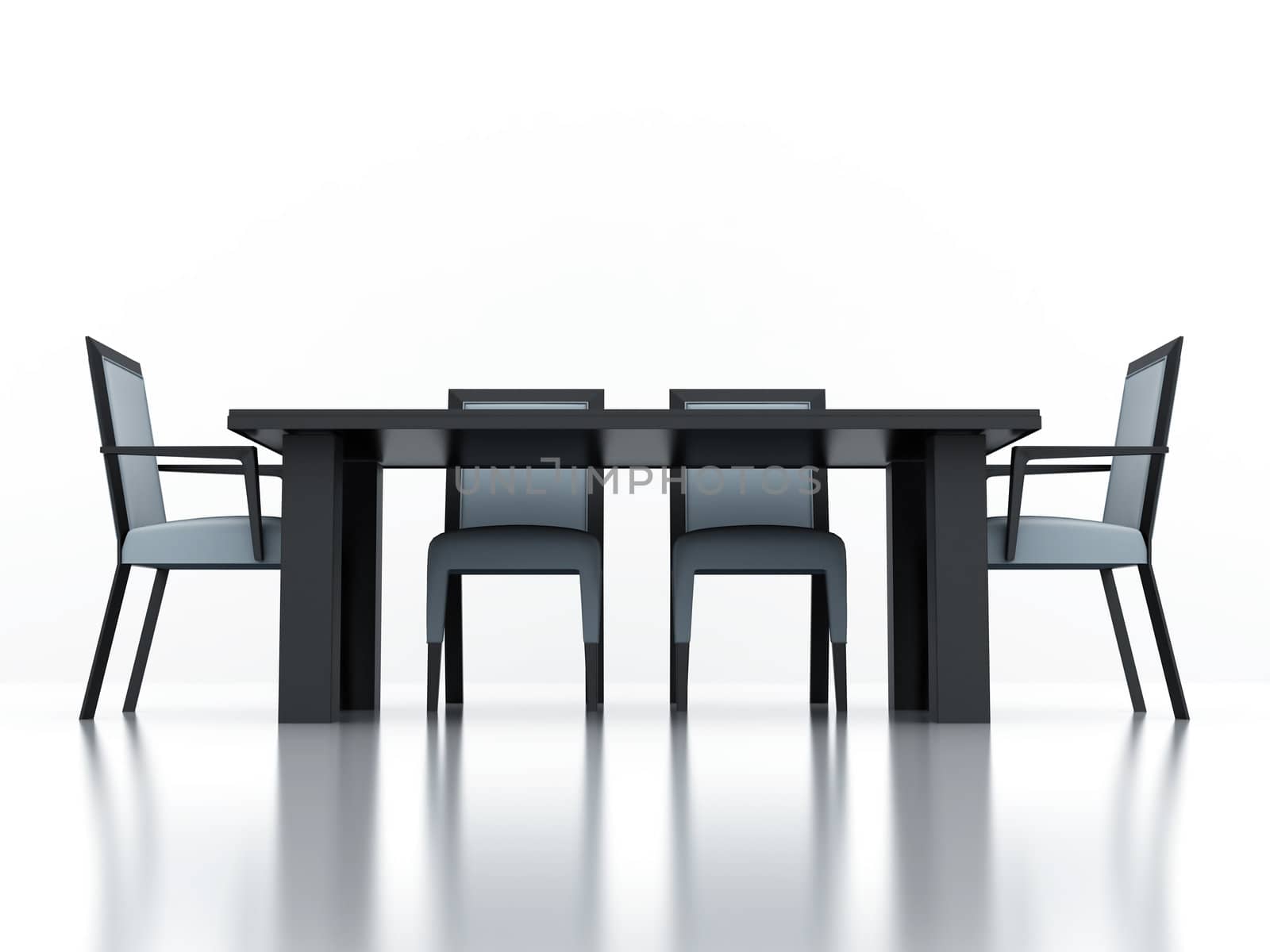 dining group with a table and chairs on a white background