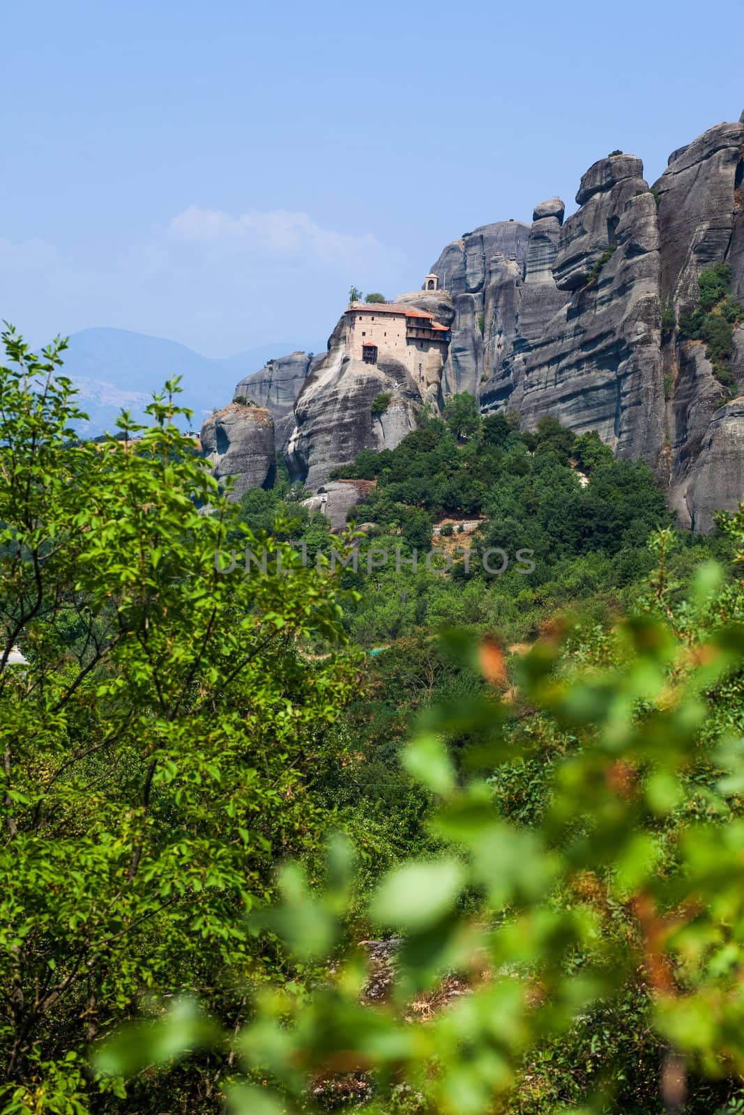 Meteora Greece. Vertical view