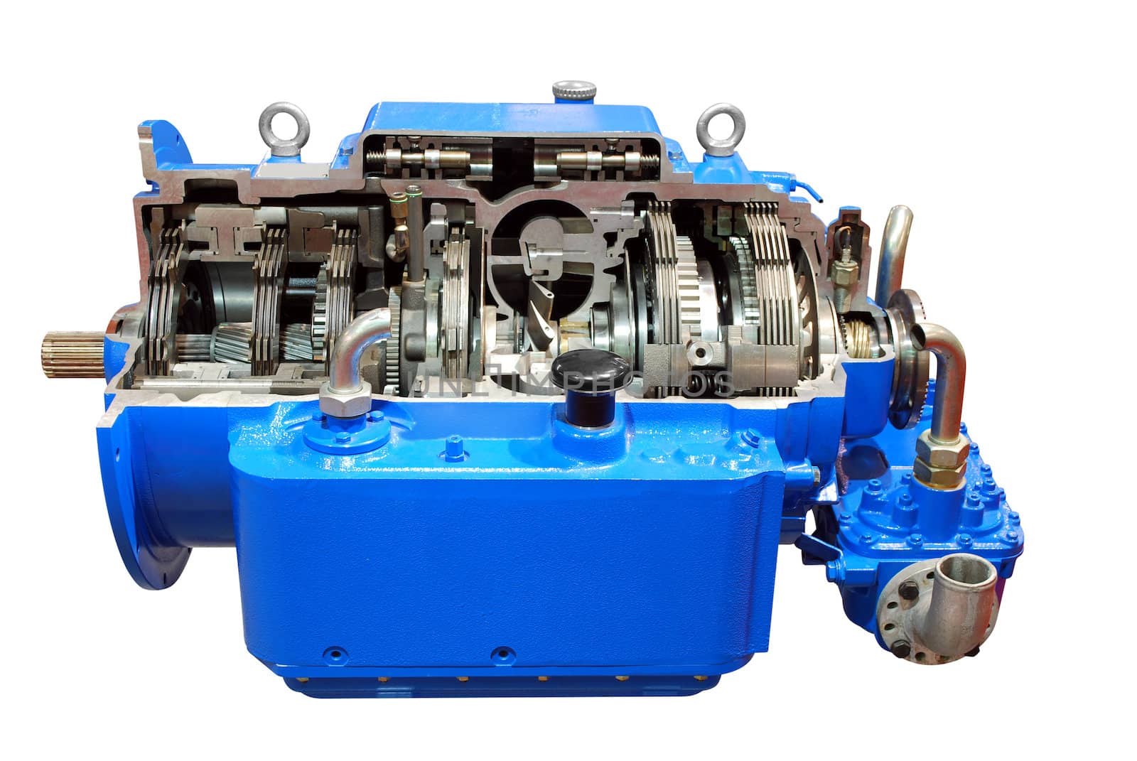 Heavy truck automatic transmission isolated on white