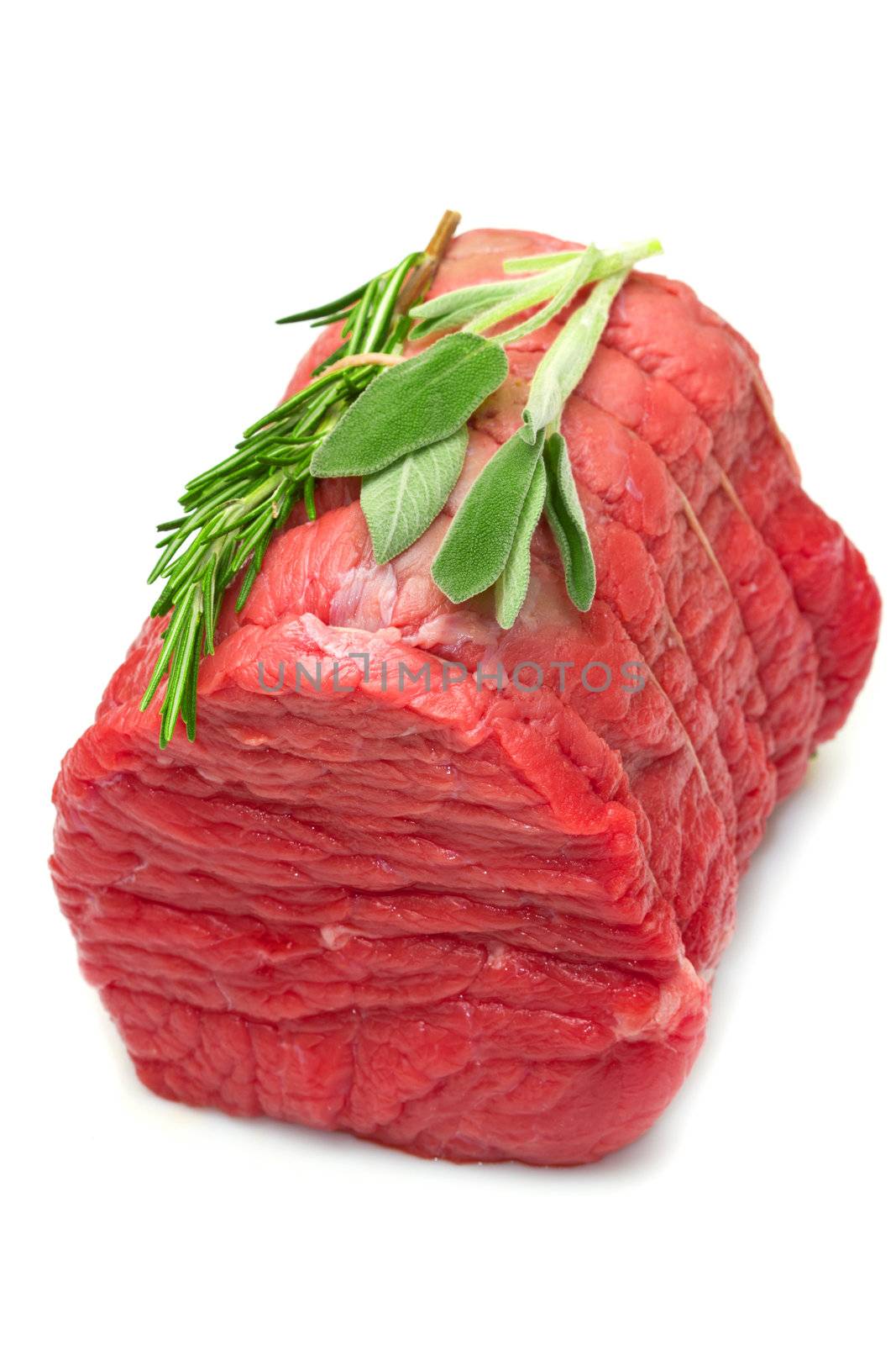 Raw beef isolated on white
