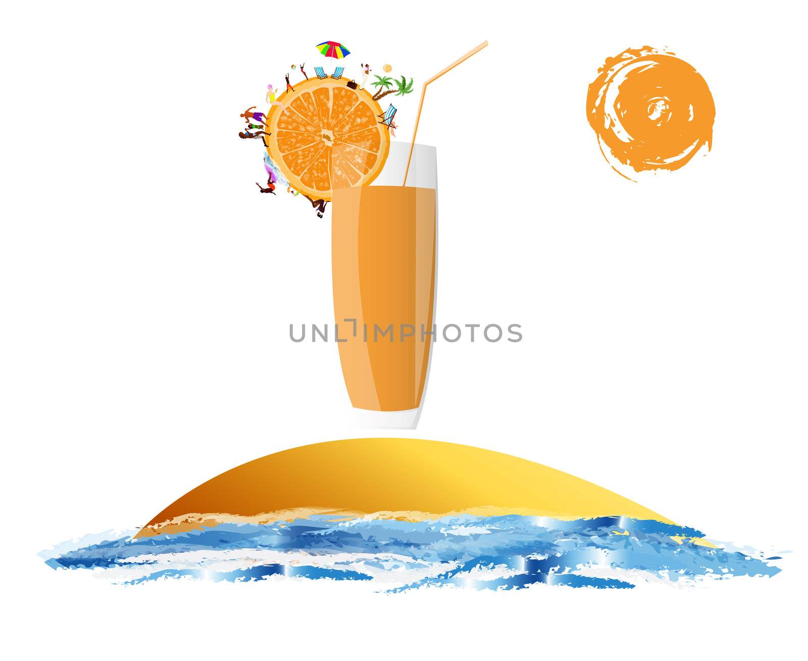 Fresh juice orange.Summer exotic rest