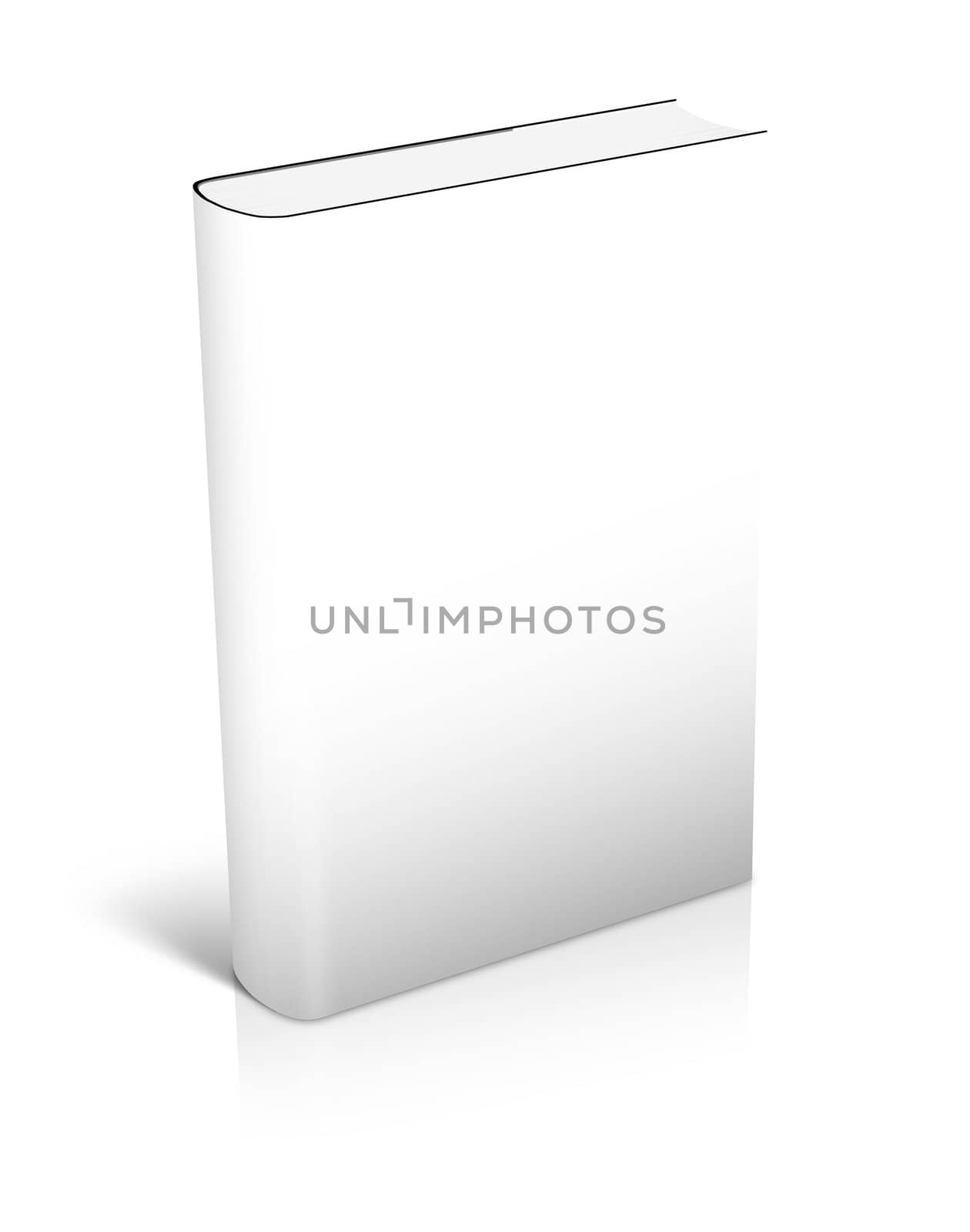 3d white Book Standing whith shadows on white background