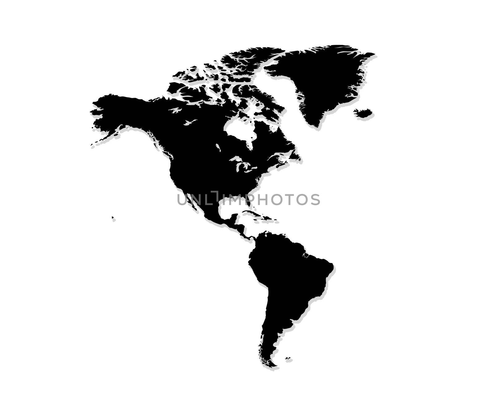 America Map black and white by mereutaandrei