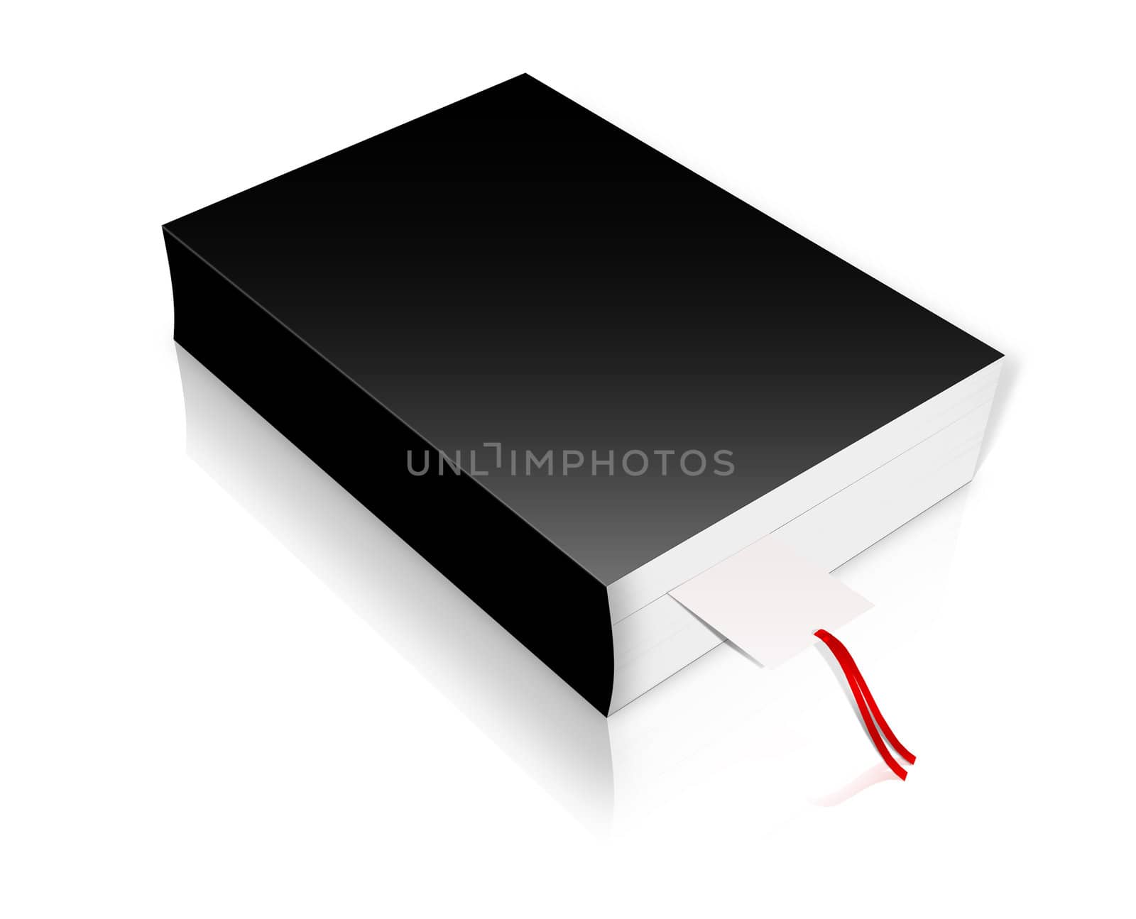 black 3d book Laying  isolated on white background