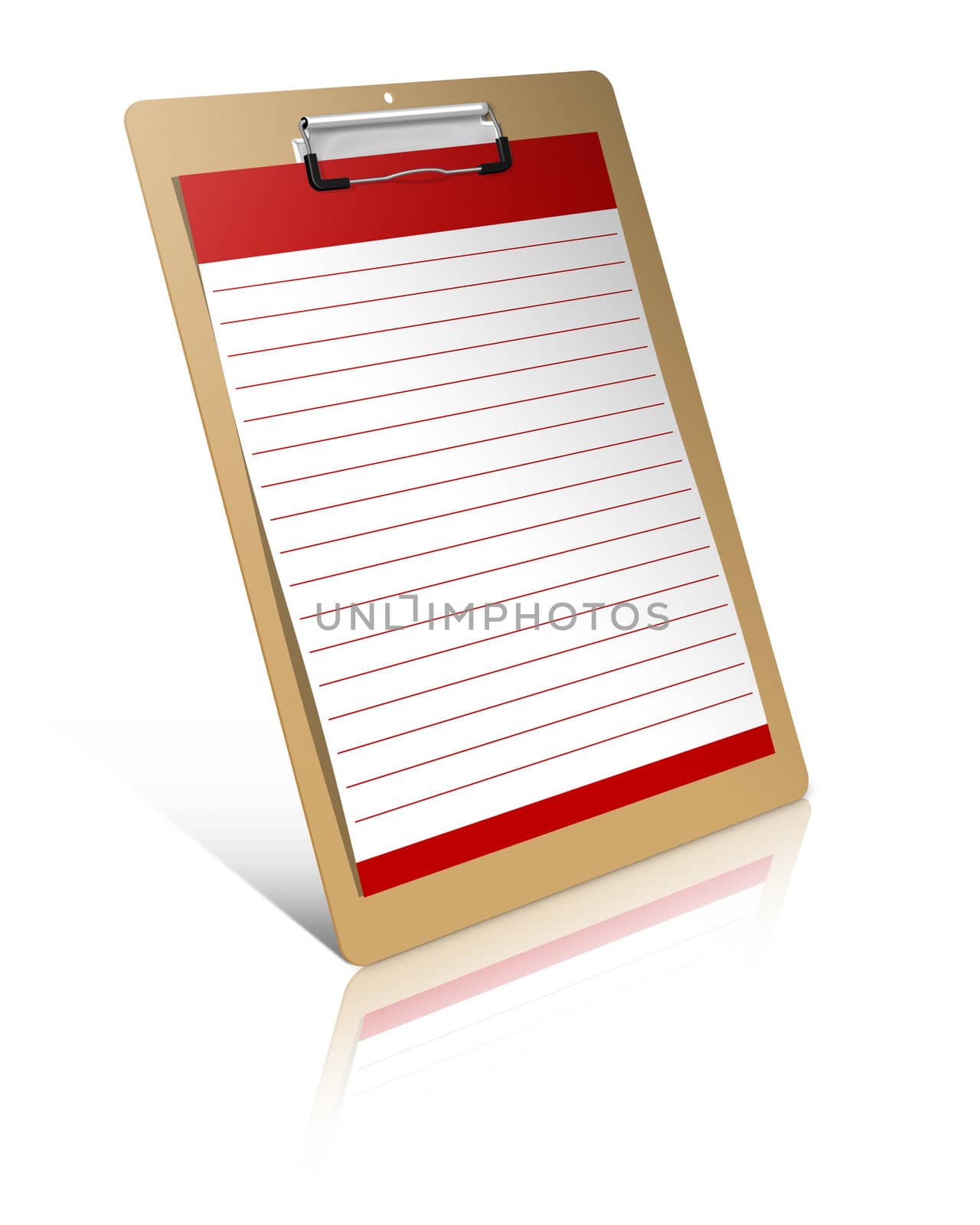 write on blank Clipboard isolated on white background