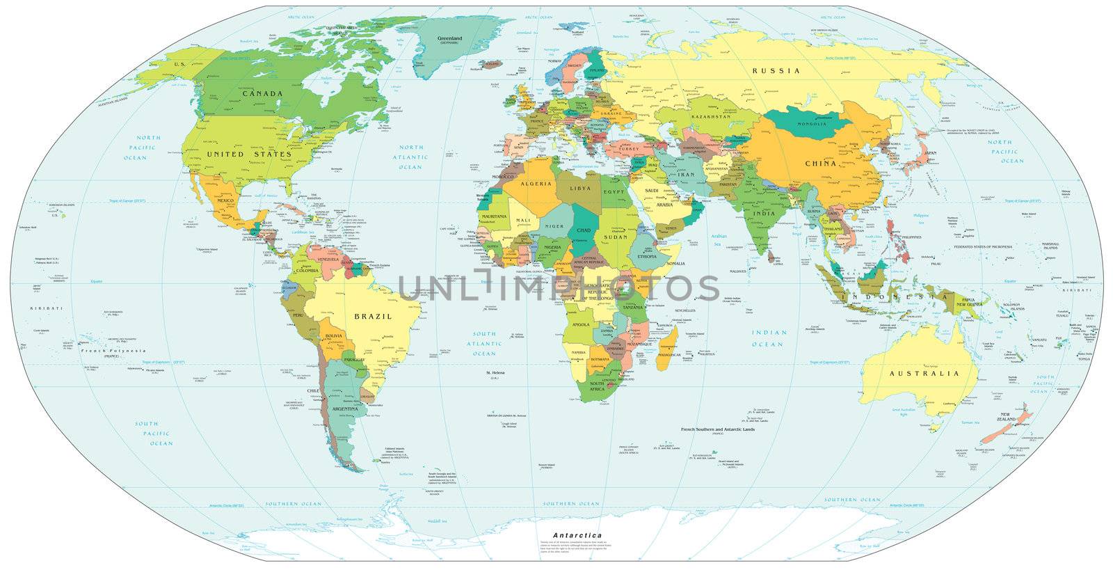 colour World globe Map