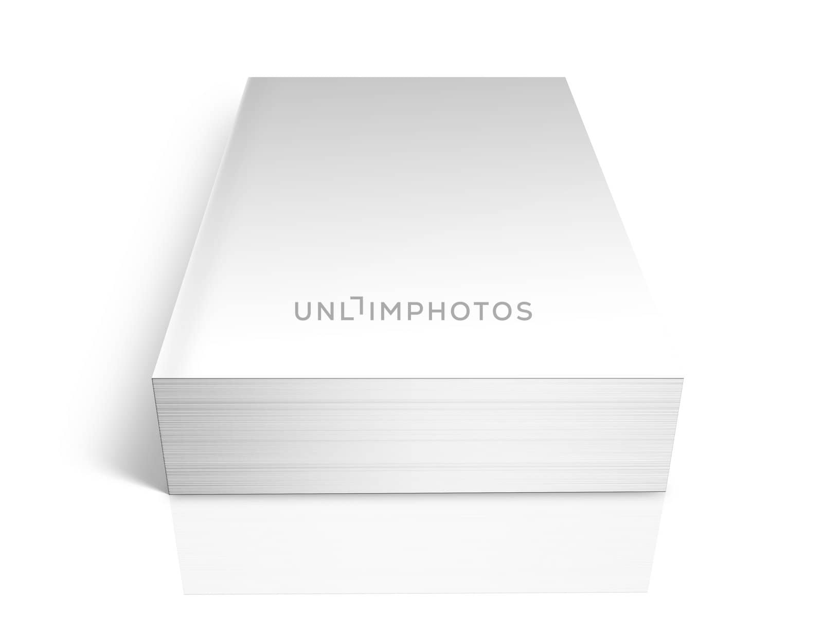 perspective 3d white book isolated on white background