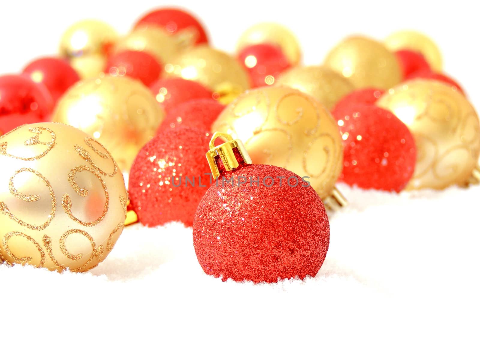 Red and gold Christmas balls by mereutaandrei