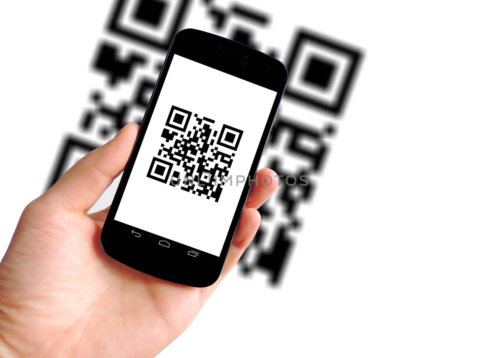 scanning QR code with mobile phone by mereutaandrei