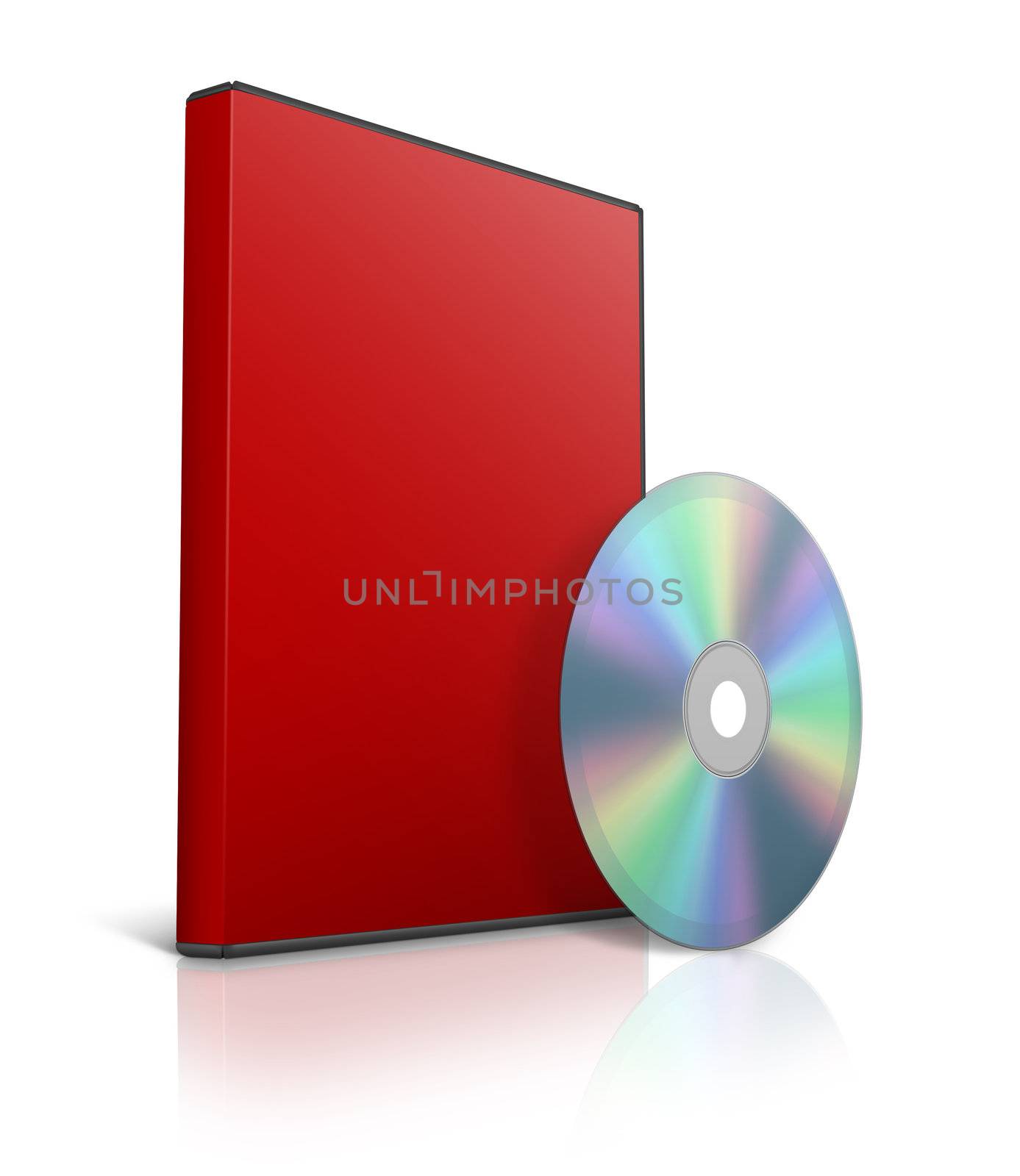 software DVD case and disk isolated on white background