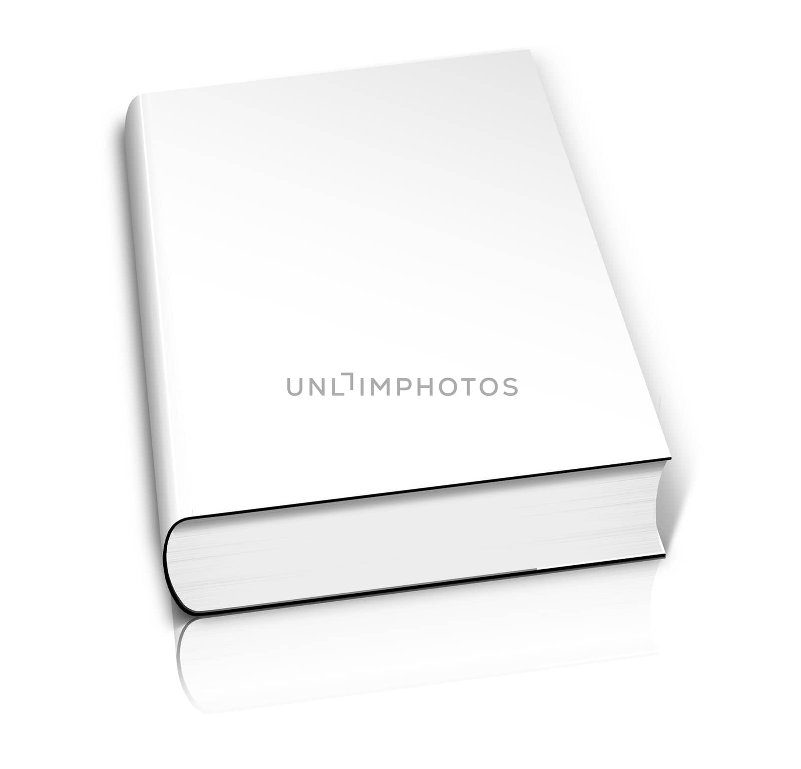 big Laying white book isolated on white background