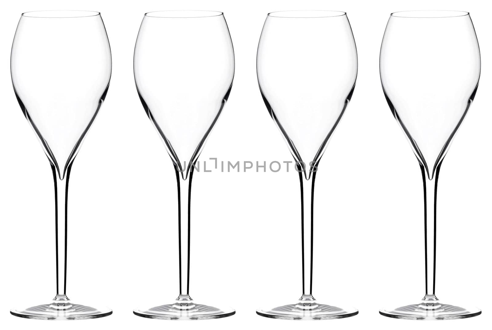 many tall wine glasses isolated on white background wallpaper