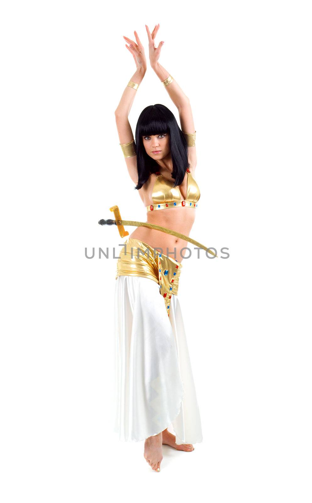 Bellydance woman in yellow egypt style. by Fanfo