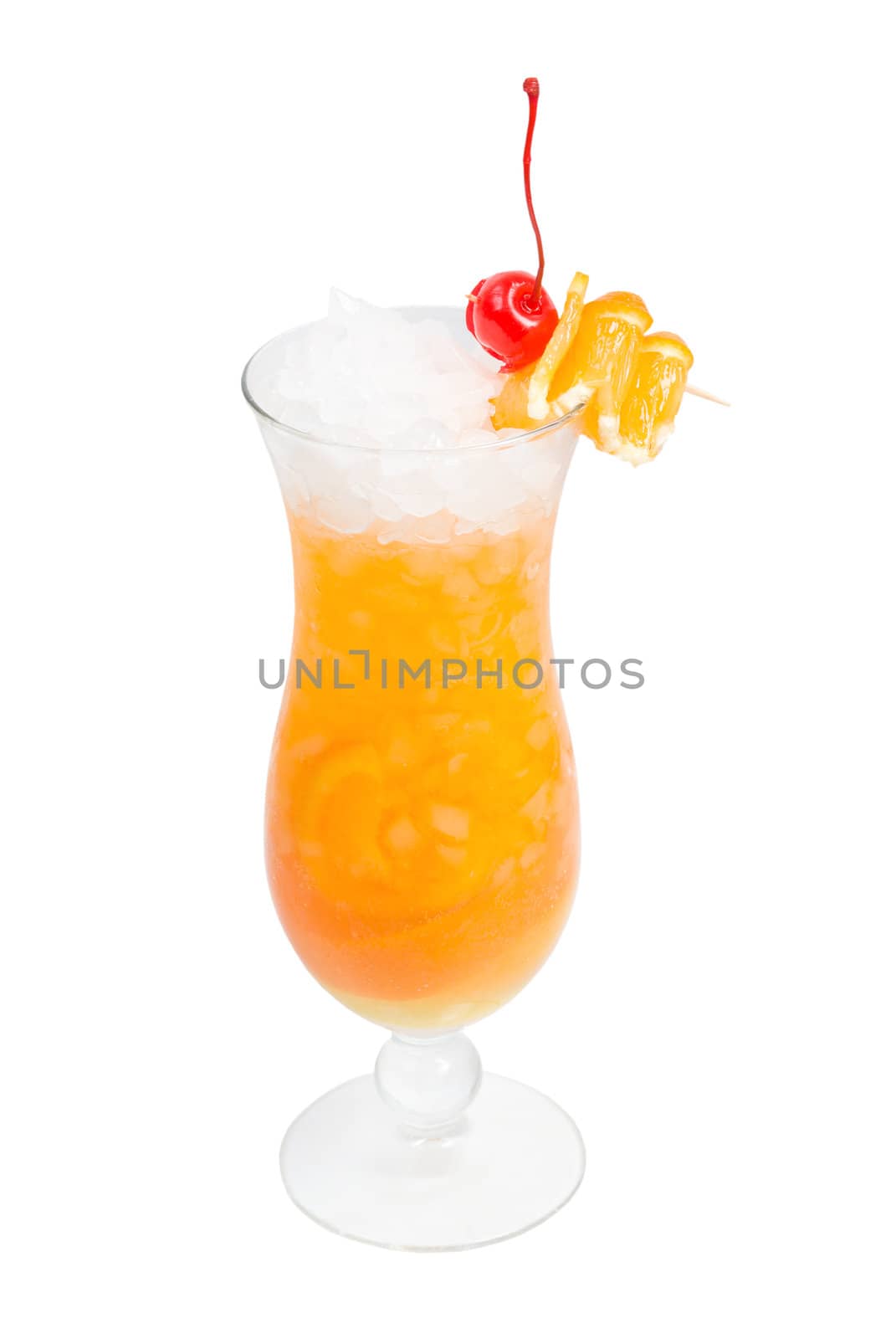 Orange cocktail  isolated on white background,clipping Path 