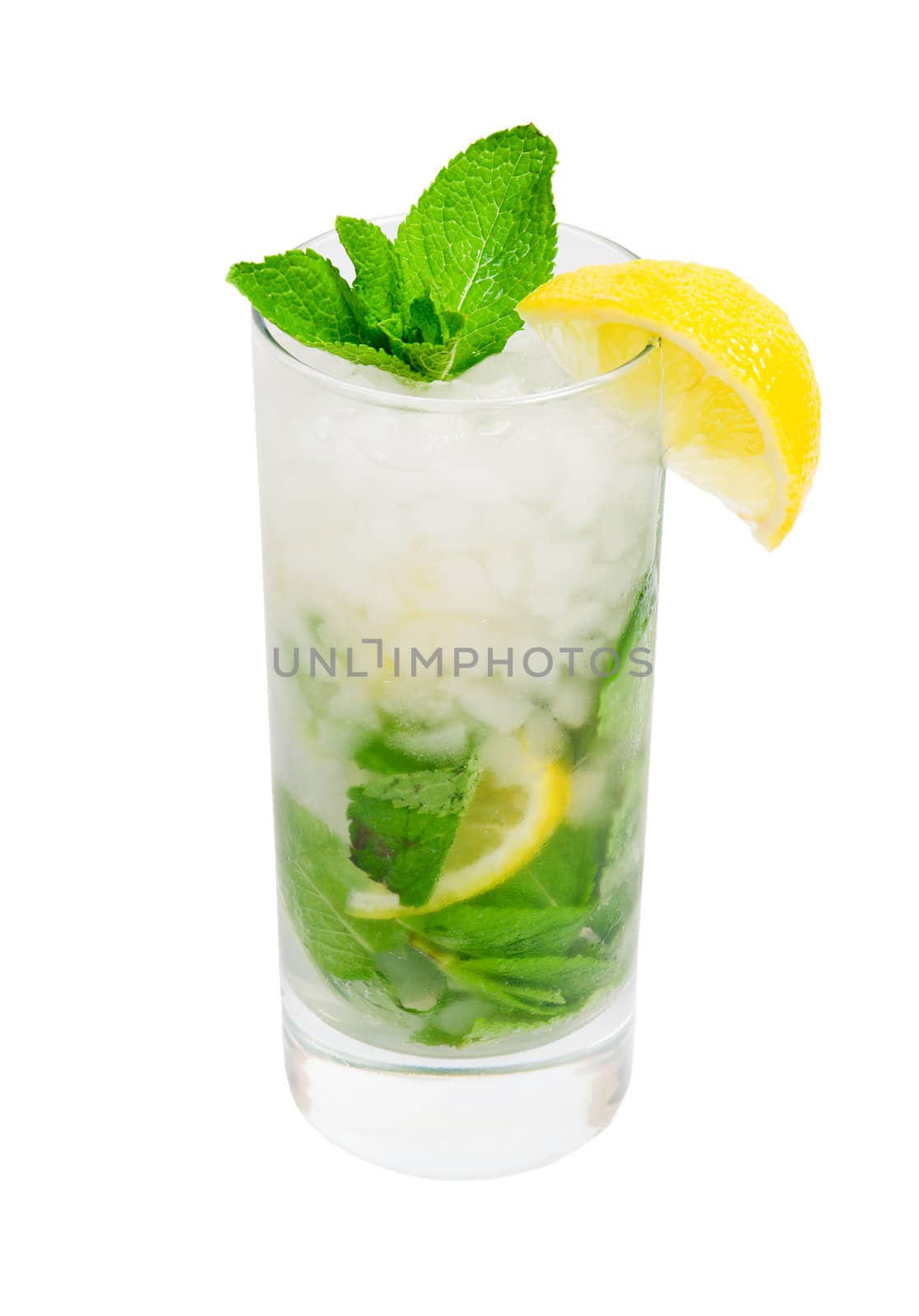 Mojito cocktail.isolated on white background.clipping Path