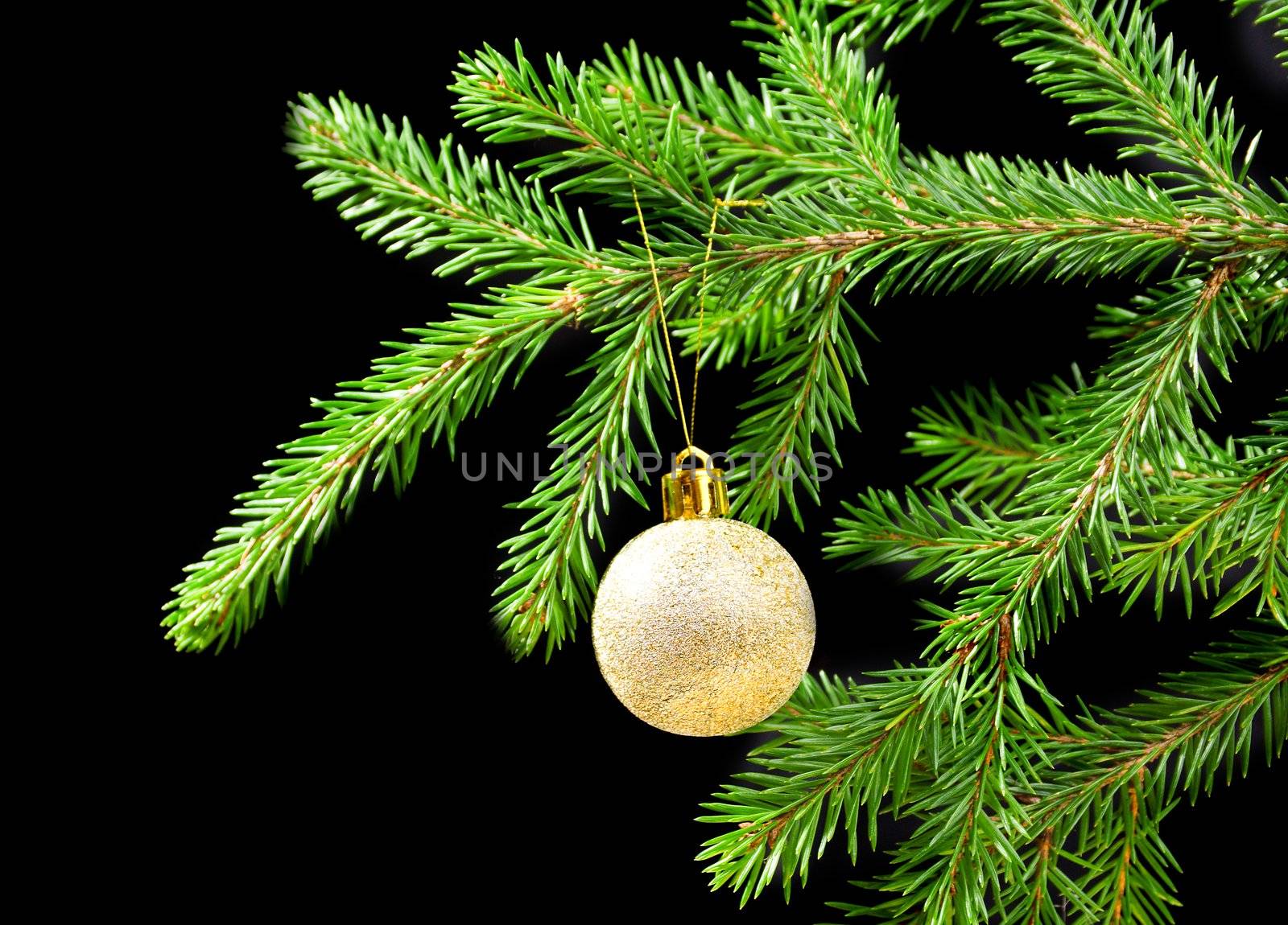 Christmas tree ornaments  on dark background 
