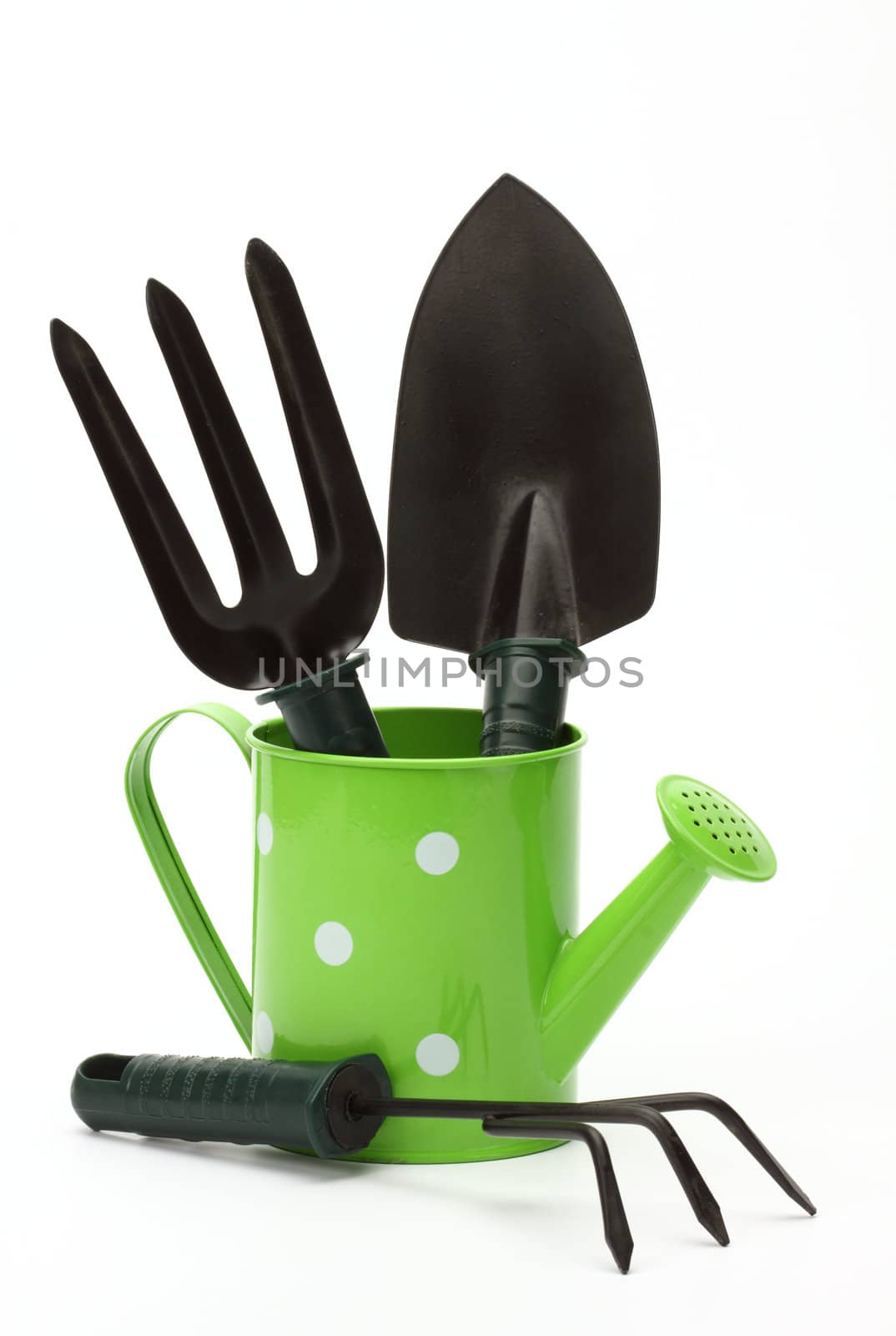 Set of gardening tools on white background 