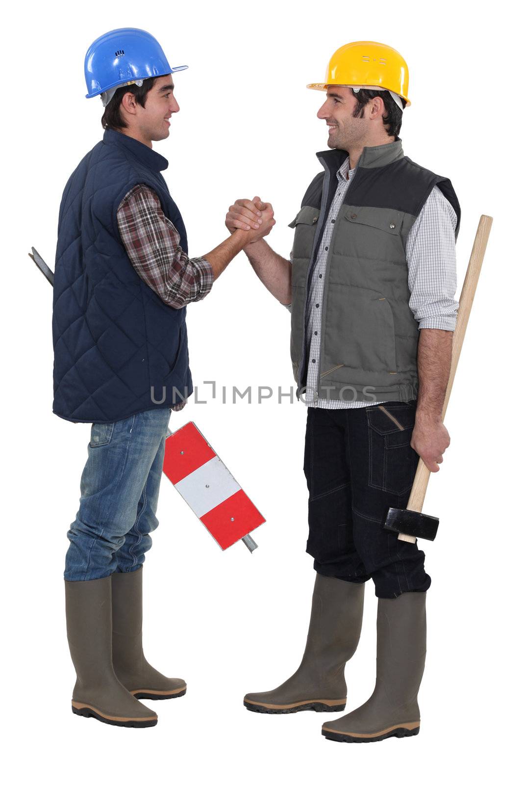 Tradesmen forming a pact by phovoir