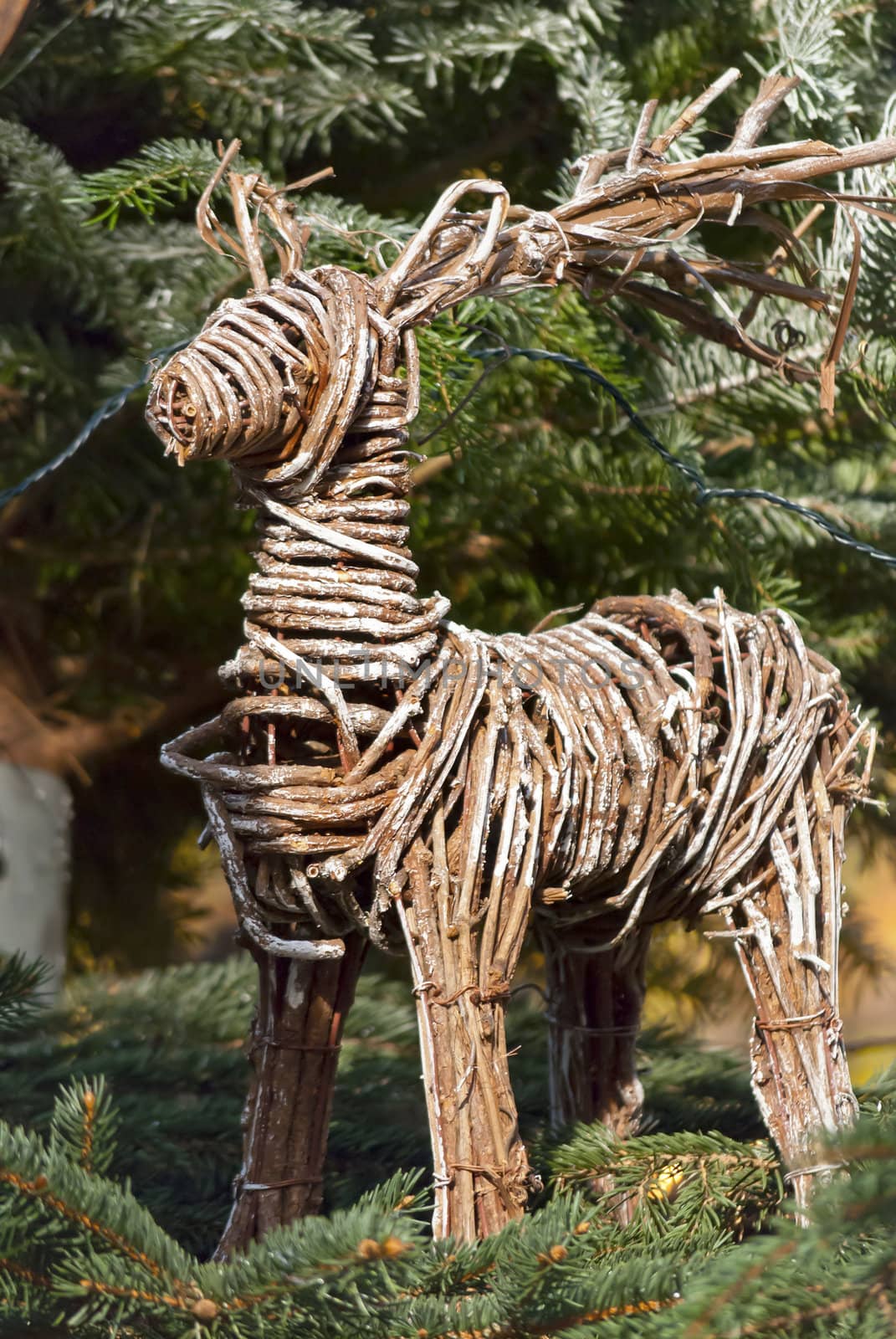 Figures of deer on the Christmas market in Germany
