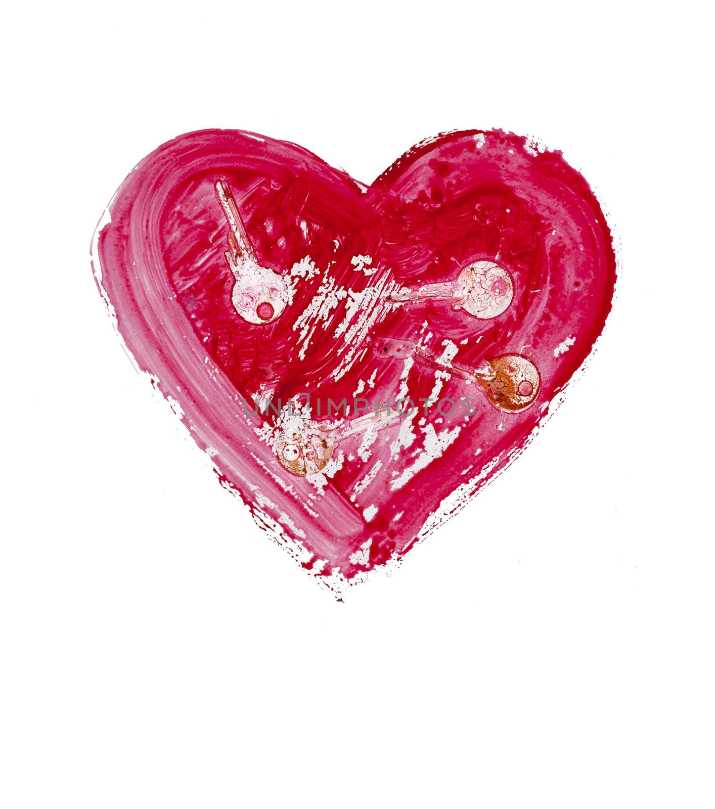 Detail of the painted heart - symbol of love