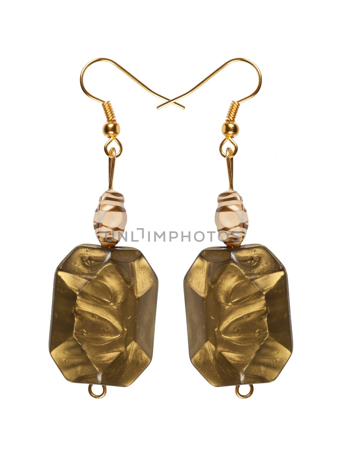 Earrings made of plastic color under the gold by AleksandrN