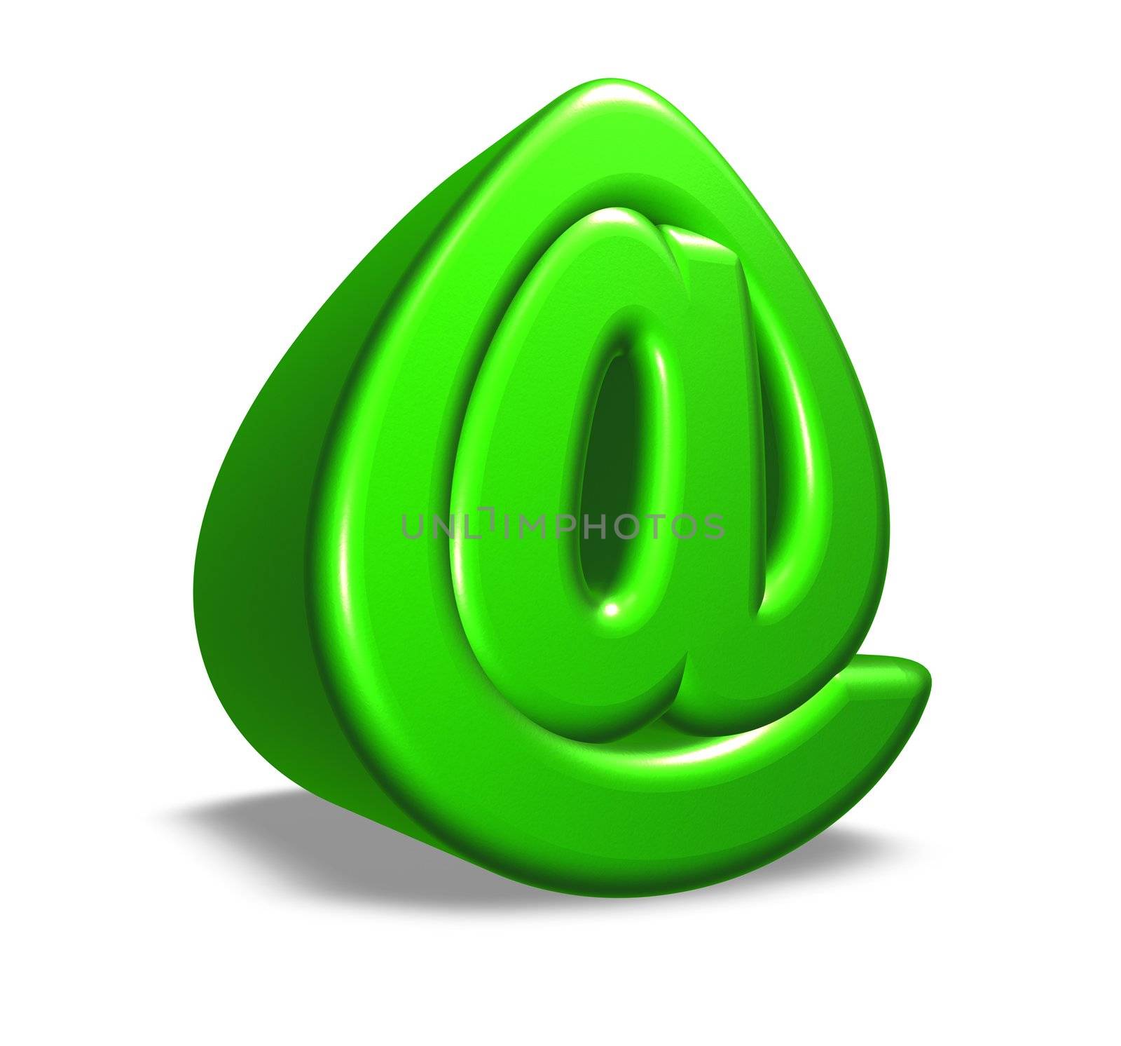 cartoon email symbol on white background - 3d illustration