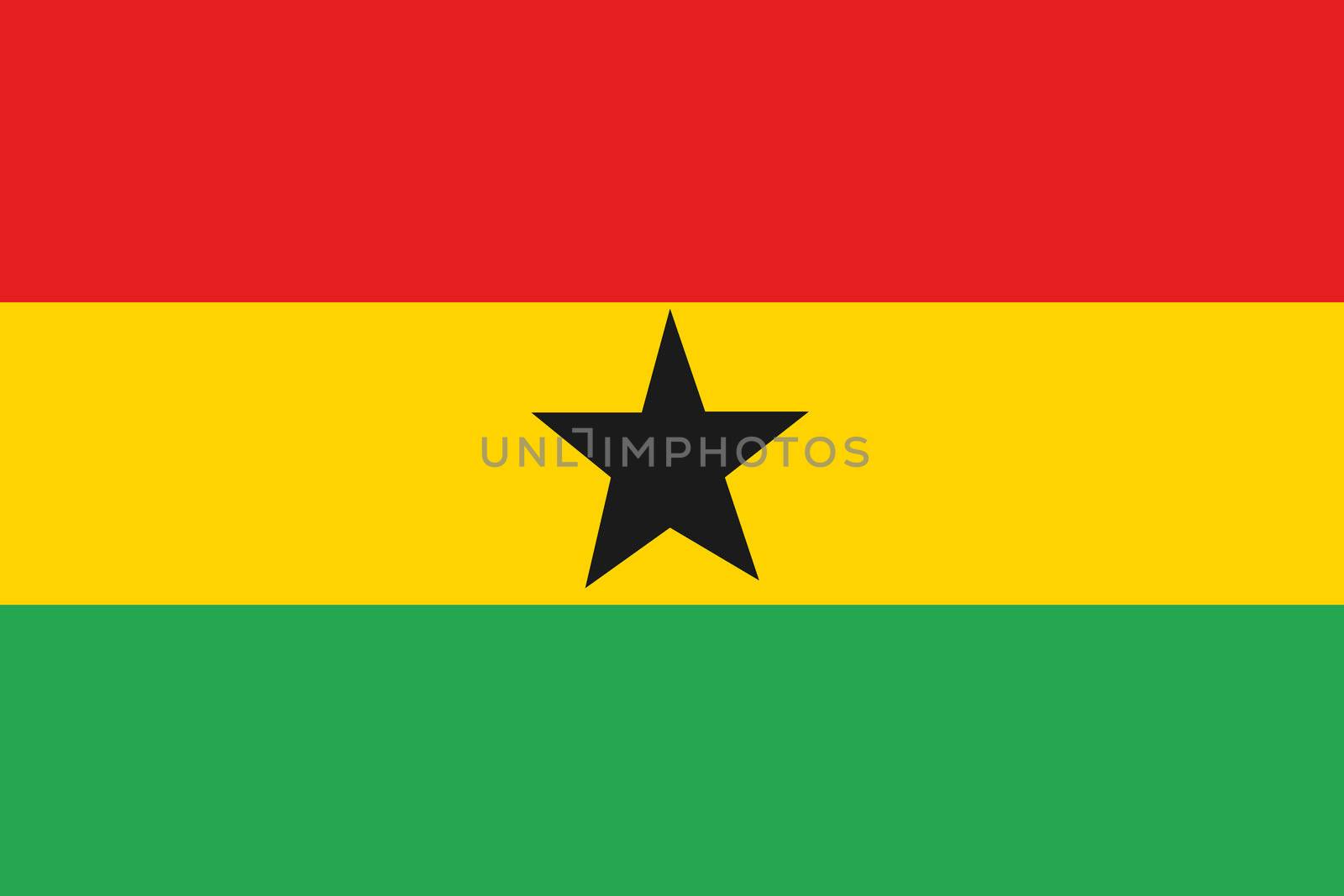 Illustrated Drawing of the flag of Ghana by DragonEyeMedia