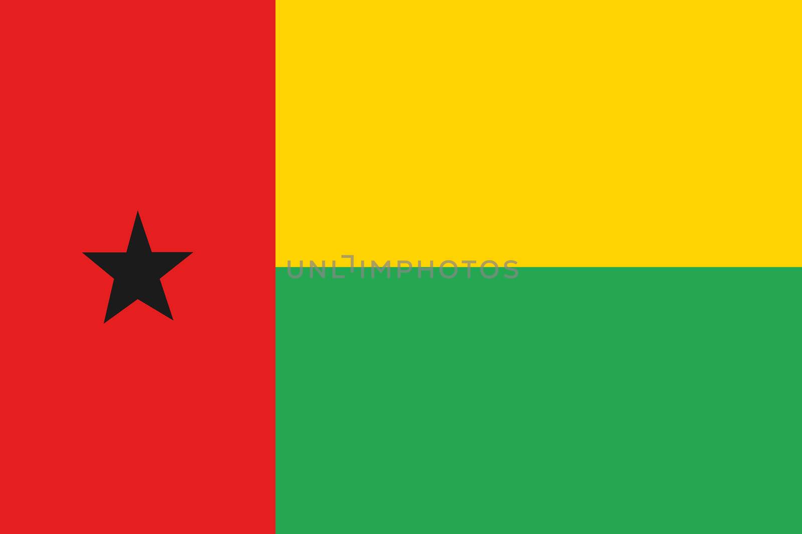 Illustrated Drawing of the flag of Guinea Bissau by DragonEyeMedia